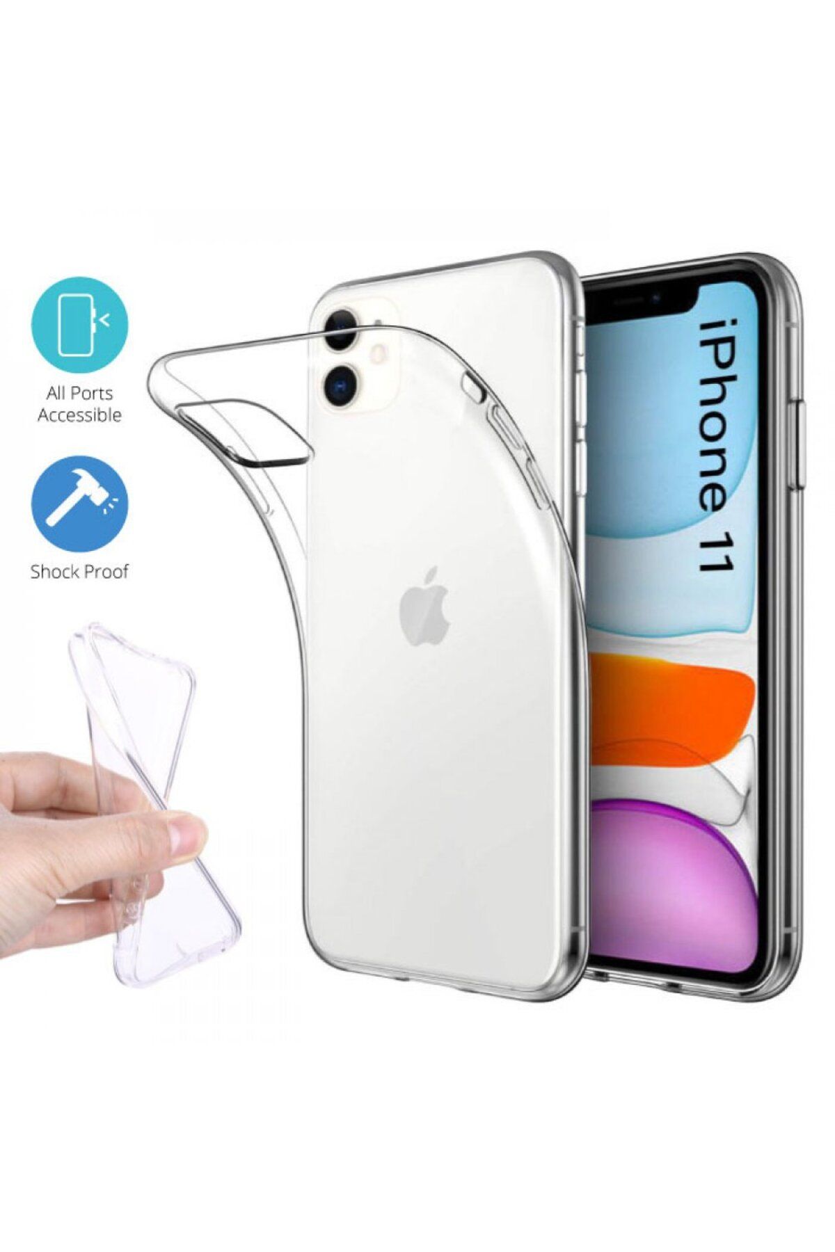 LOFTİN iPhone 11 Kılıf Lüx Şeffaf Silikon