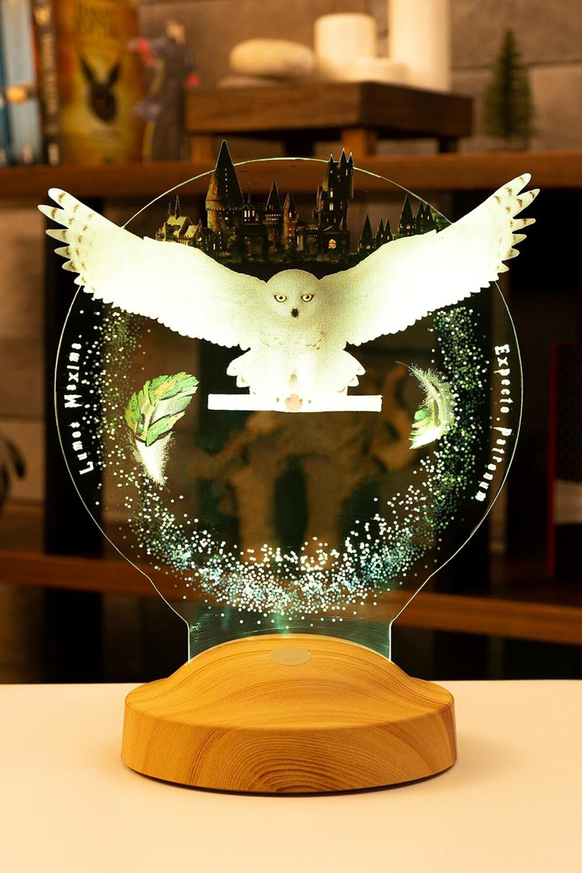 yenibagshop Potter Hediyesi Hogwarts Hedwig 3D Led Lamba, Hediye Baykuş Gece Lambası