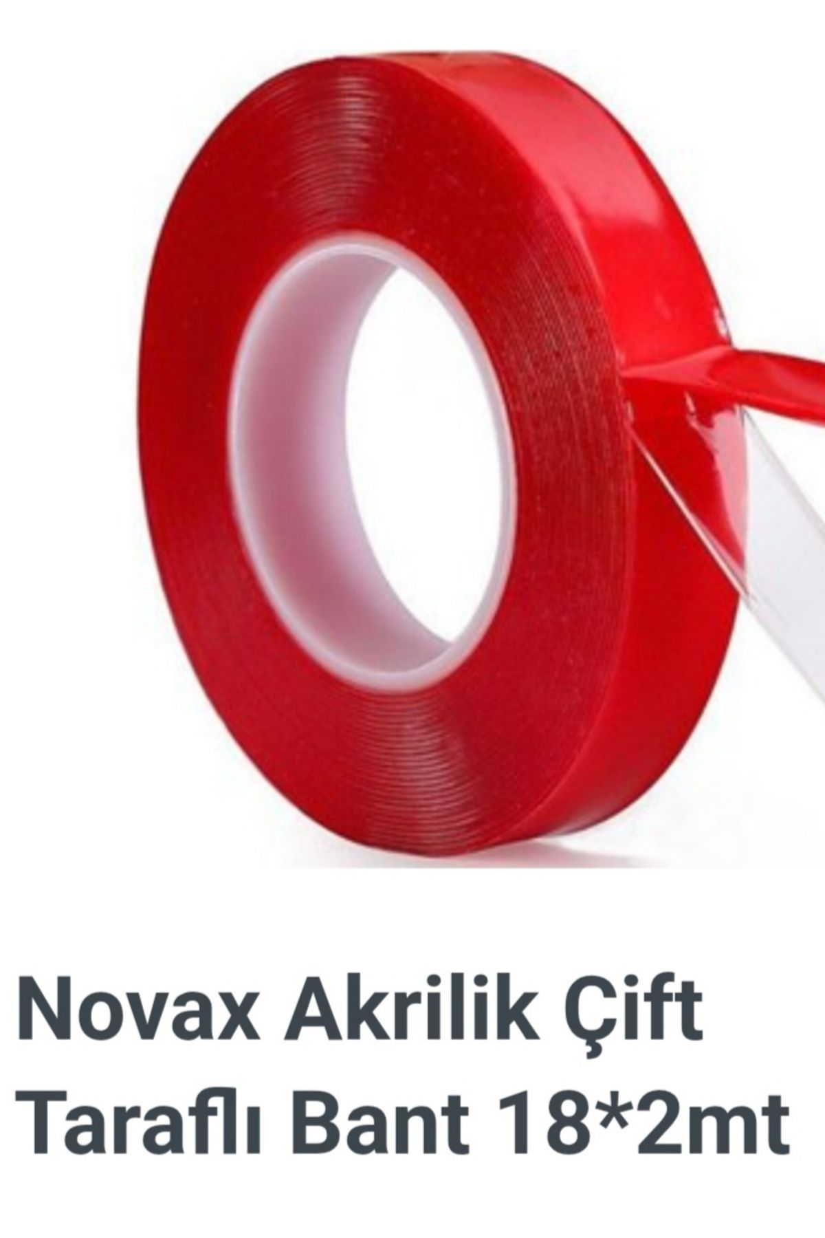 Novax Çift taraflı silikon şeffaf bant 18 x 2mt