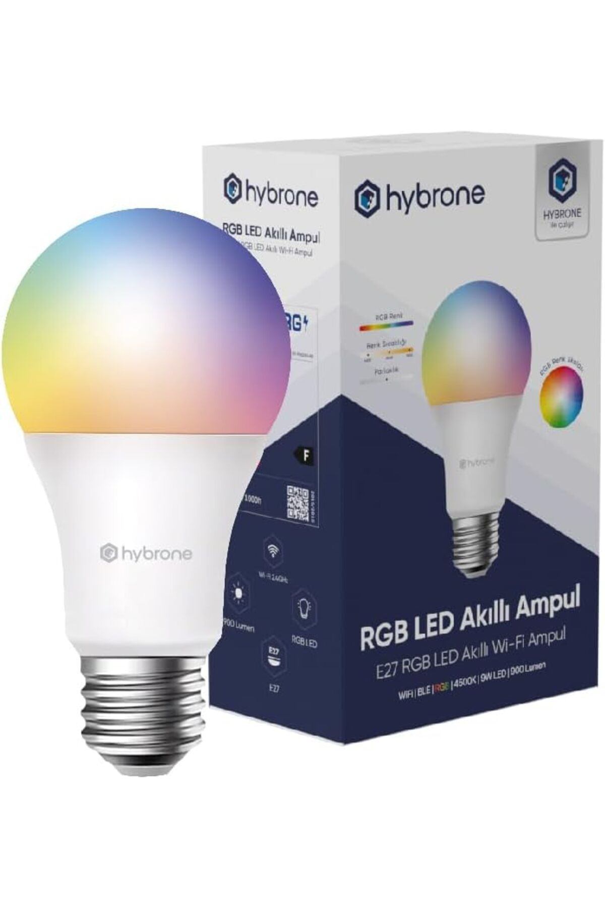 STOREMAX httphop LED RGB Wİ-Fi Akıllı Ampul, 16 Milyon Renk, 900 Lümen, E27 Duy, Uygulama ile Uzaktan Ko