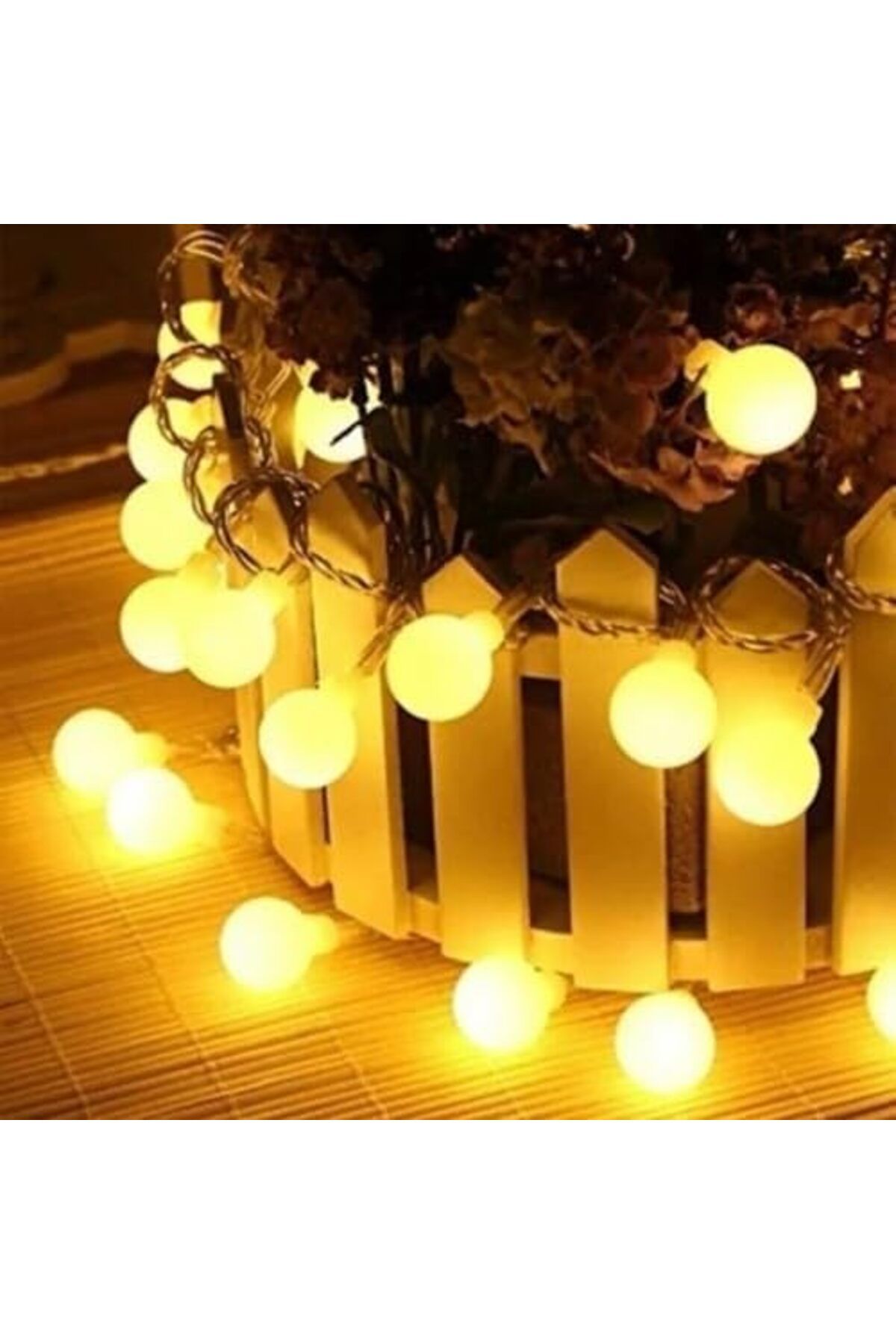 yenibagshop Top Led Işık 5 Metre Boncuk Led Sabit Yanan Dekoratif Led Işık Gün IŞIĞI