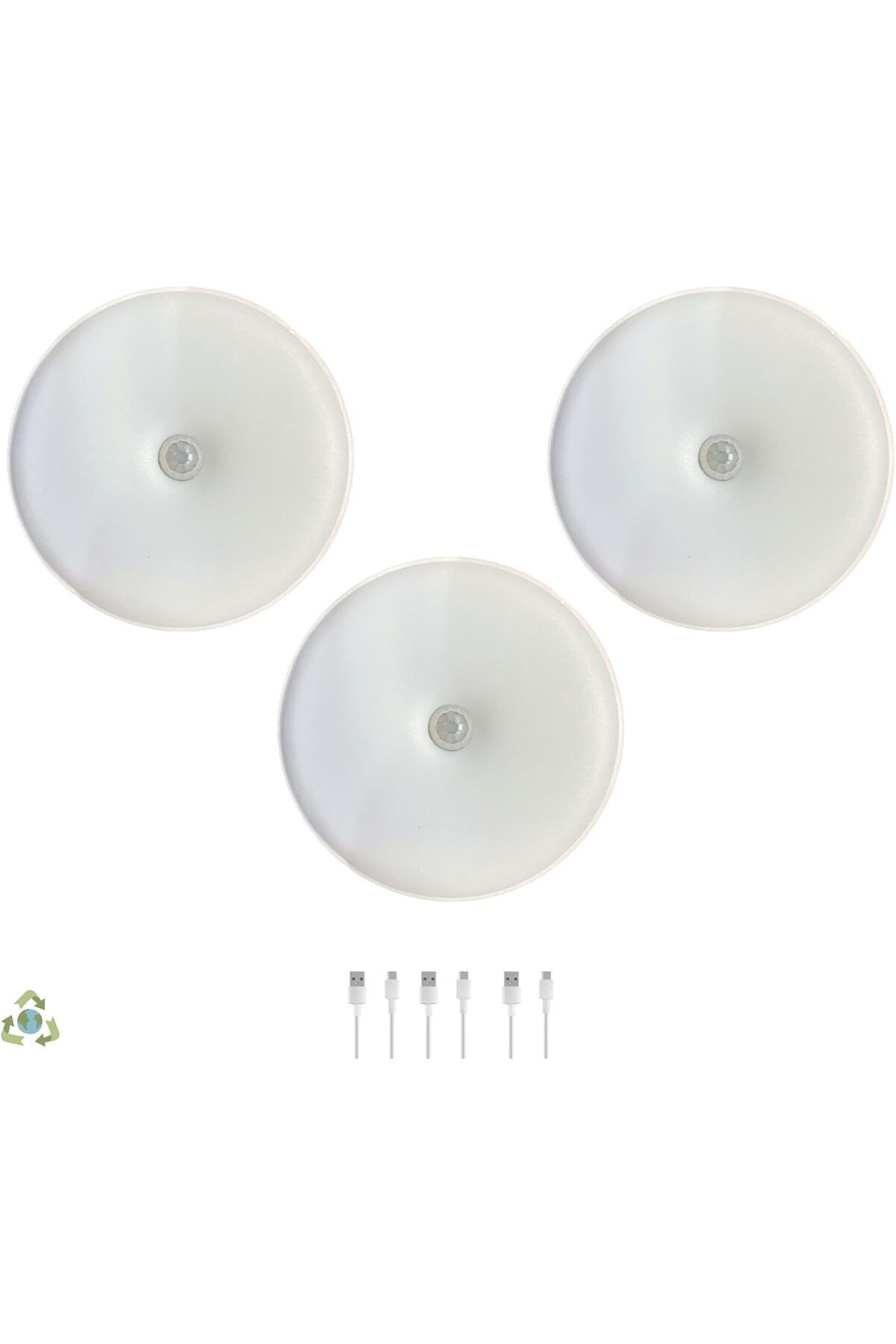 yenibagshop LED Hareket Sensörlü Ledli Gece Lambası Şarj Edilebilir, Taşınabilir 4000k Günışığı (3 Adet)