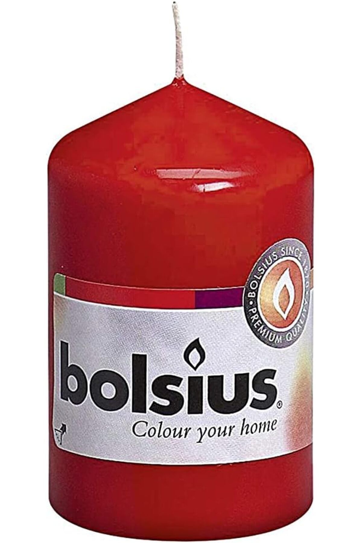 yenibagshop Kırmızı Renginde Blok Mum - 80/48mm - 15 Saat Yanma Süresi