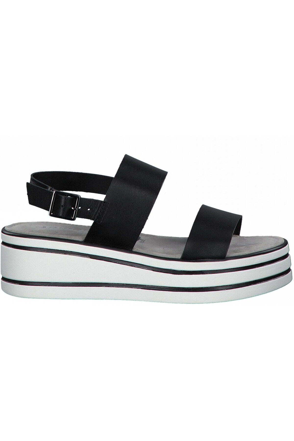 Tamaris-Black Sandals Womens Shoes 1