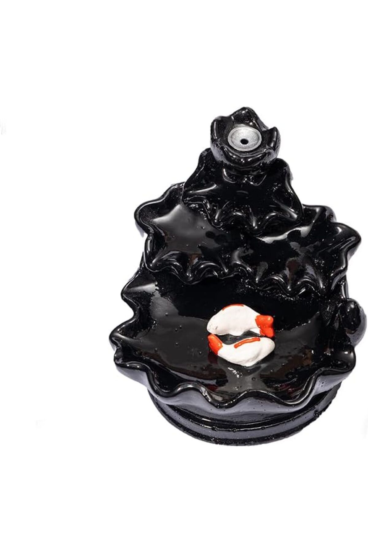 STOREMAX cmllashop Home Geri Akışlı Mistik Balık Şelale Tütsülük Black Backflow+2 Konik Tütsü Hediy
