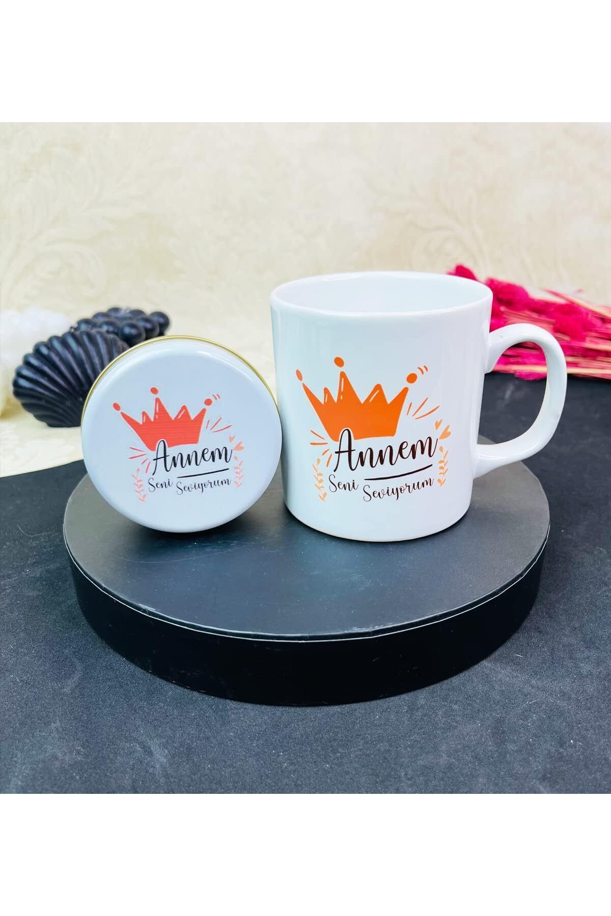 STOREMAX srhtDS Annem Seni Seviyorum Tasarımlı Kokulu Mum Ve Kupa Set Desing 266450