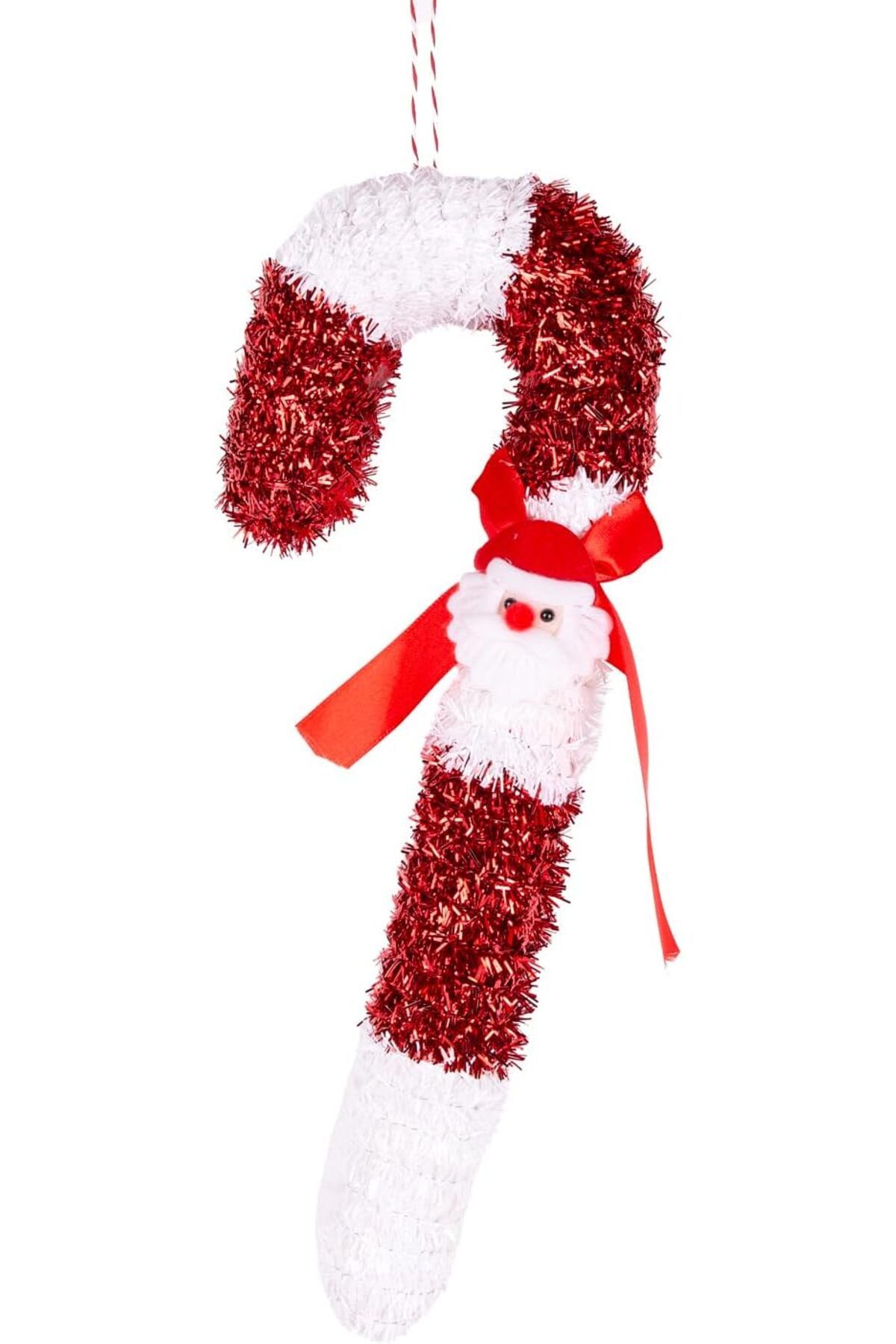 STOREMAX lbstorex Yılbaşı Ağaç Süsü Noel Baba Figürlü Baston Kırmızı-Beyaz 13x35 Cm. Newdsng 1116