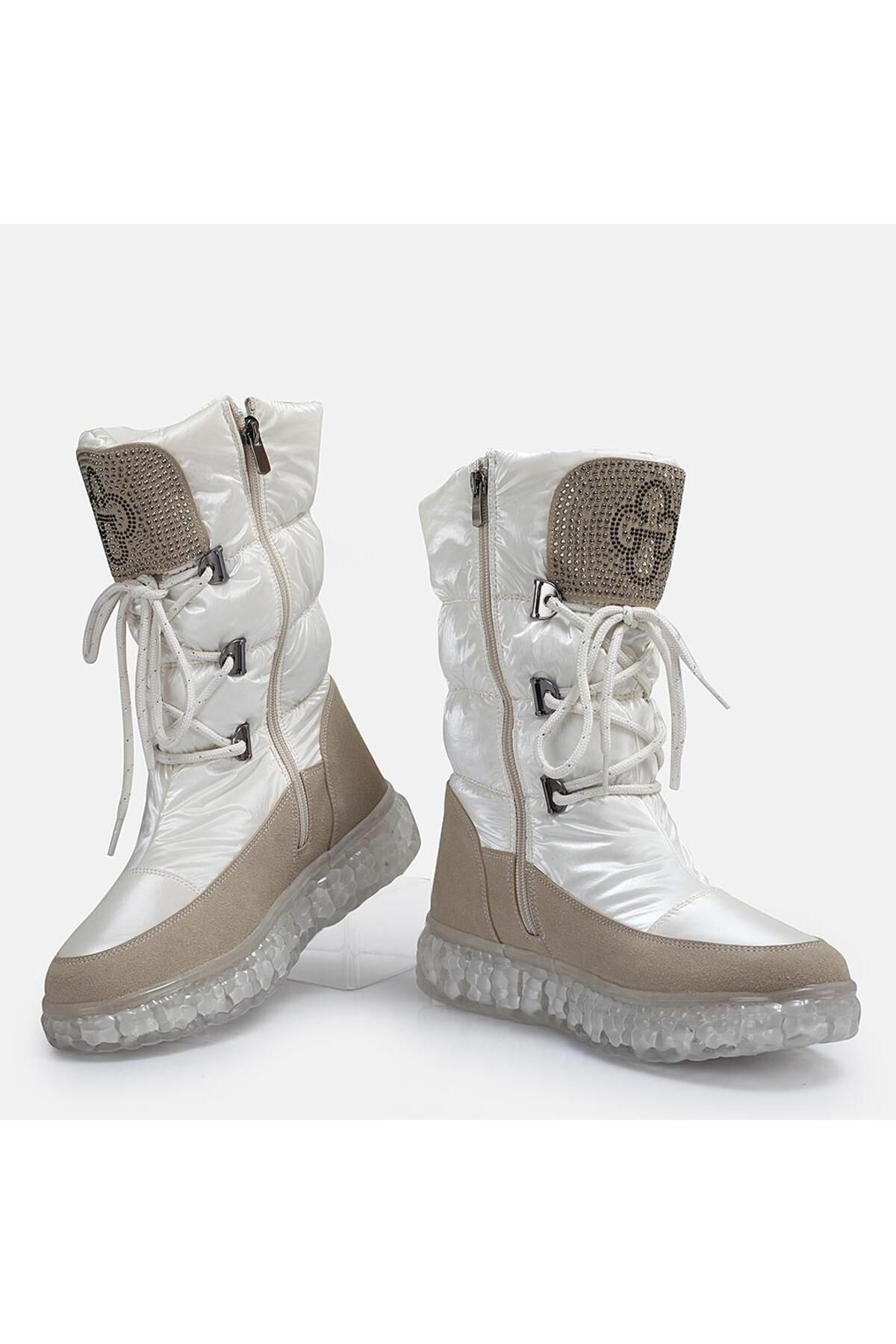 37Numara-Beige Large Size Snow Boots - 42-43-44-45 6