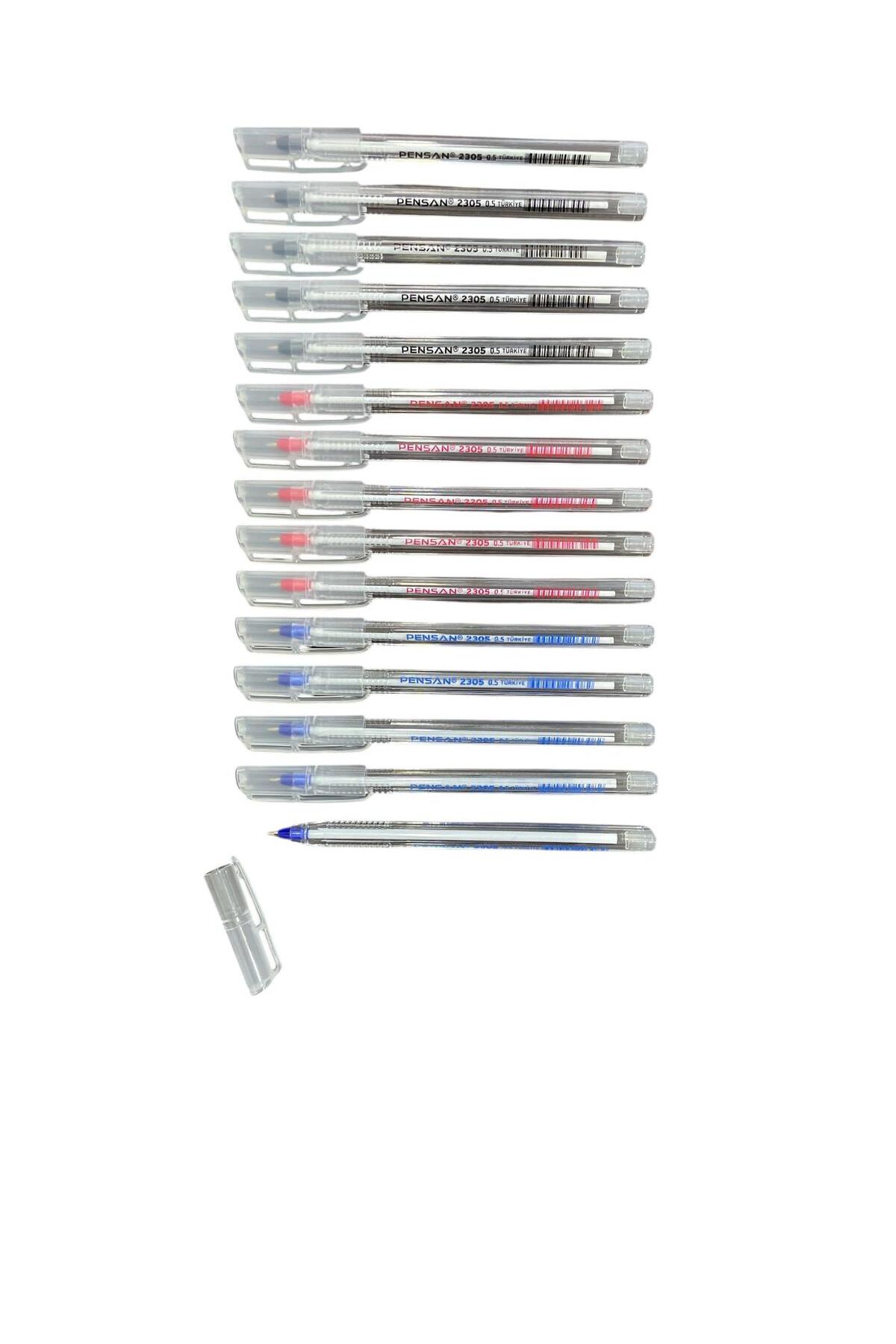 2305 Needle-tipped 0.5 mm Triangular Body 5-Black & 5-Blue & 5-Red 15 pcs