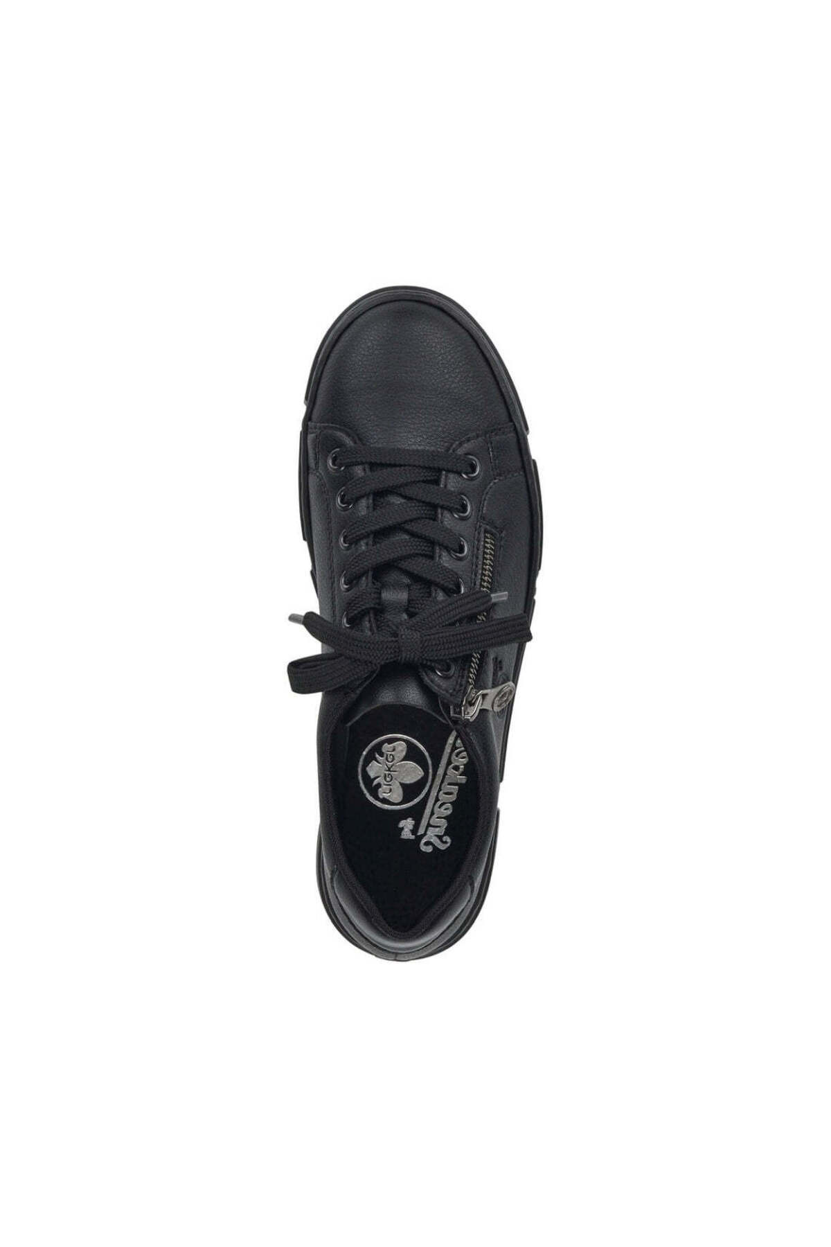 Rieker-Black Flats Womens Shoes 5