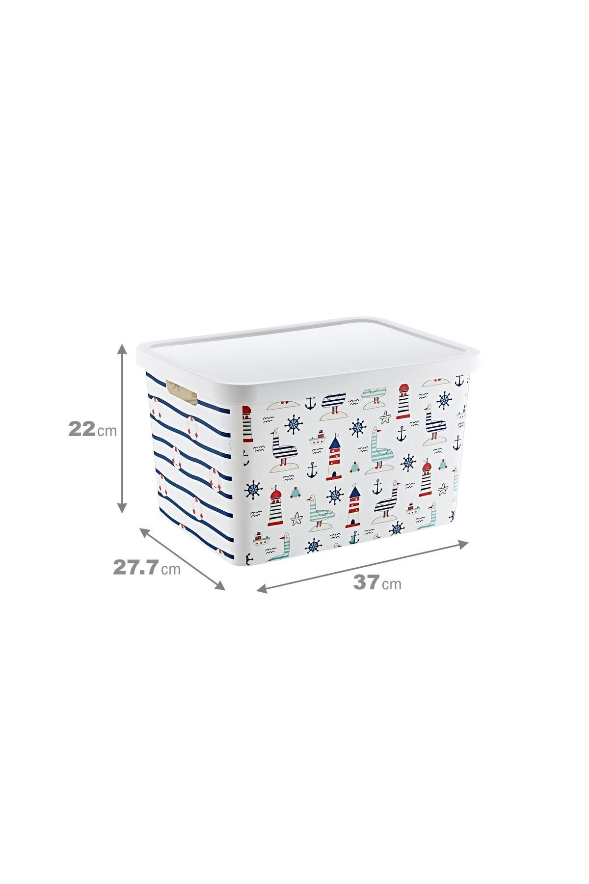 Smartware-Stafi Patterned Multi-Purpose Box with Lid 18 LT 3
