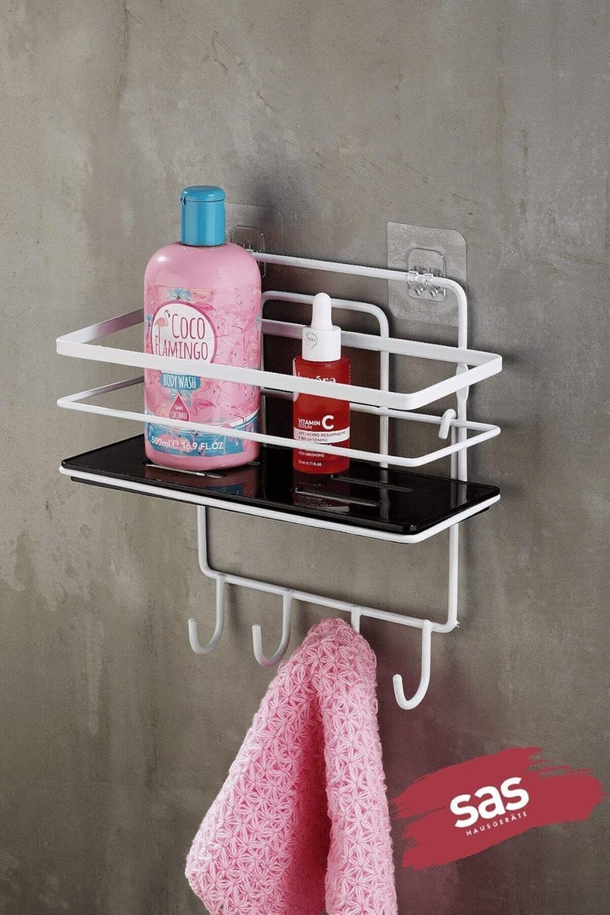 yenibagshop Haus İki Katlı Krom Banyo Süngerlik Şampuanlık Lüx