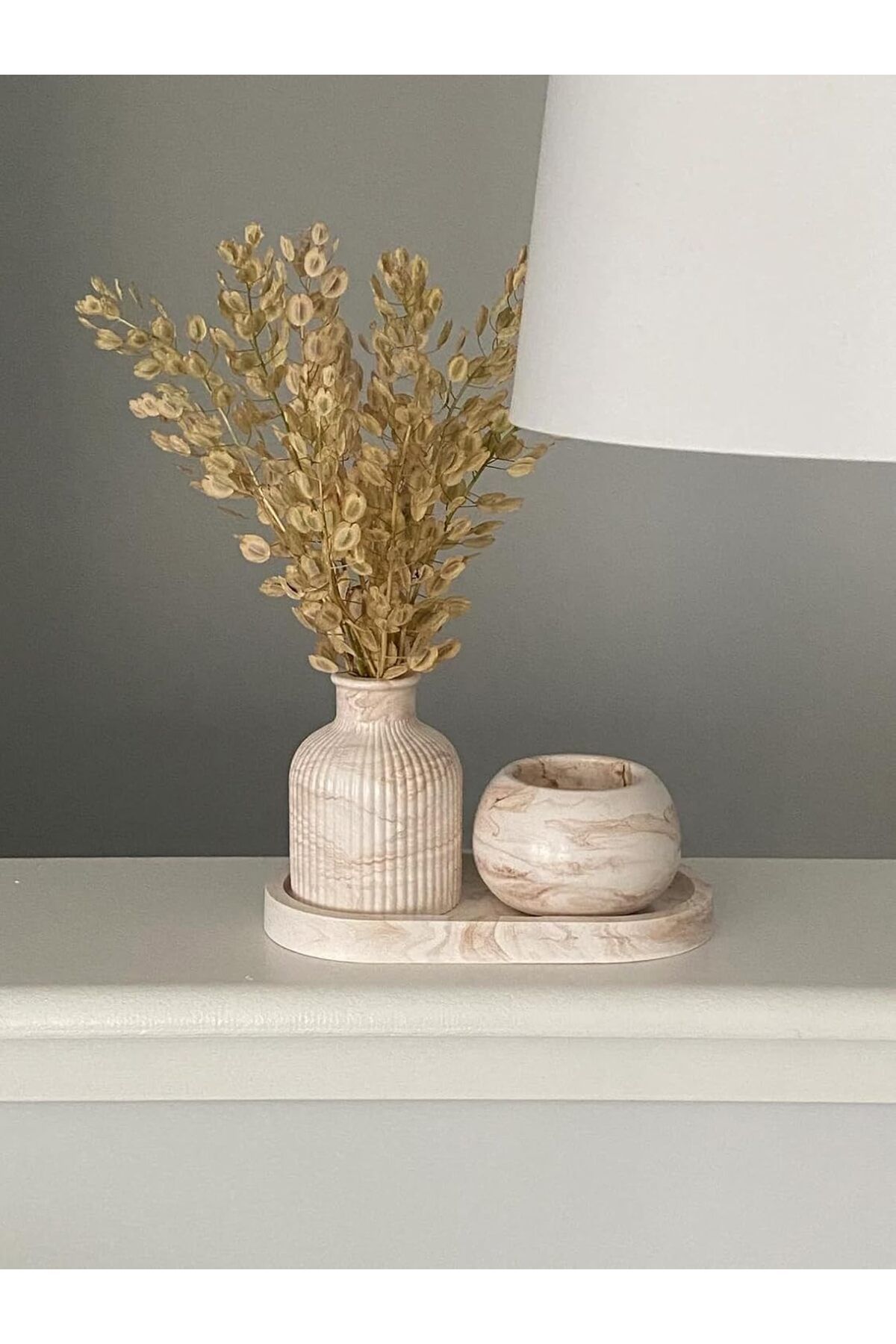 STOREMAX buystoremx dekoru bebek pampas vazo, tepsi, mum Set. newstar 1051066