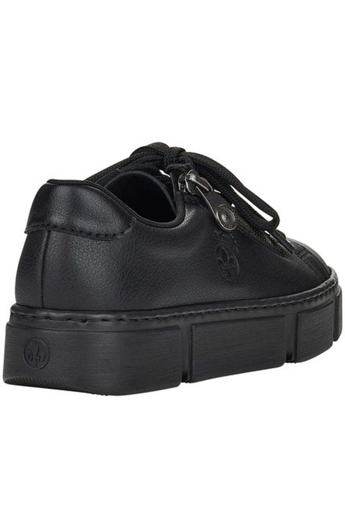 Rieker-Black Flats Womens Shoes 4
