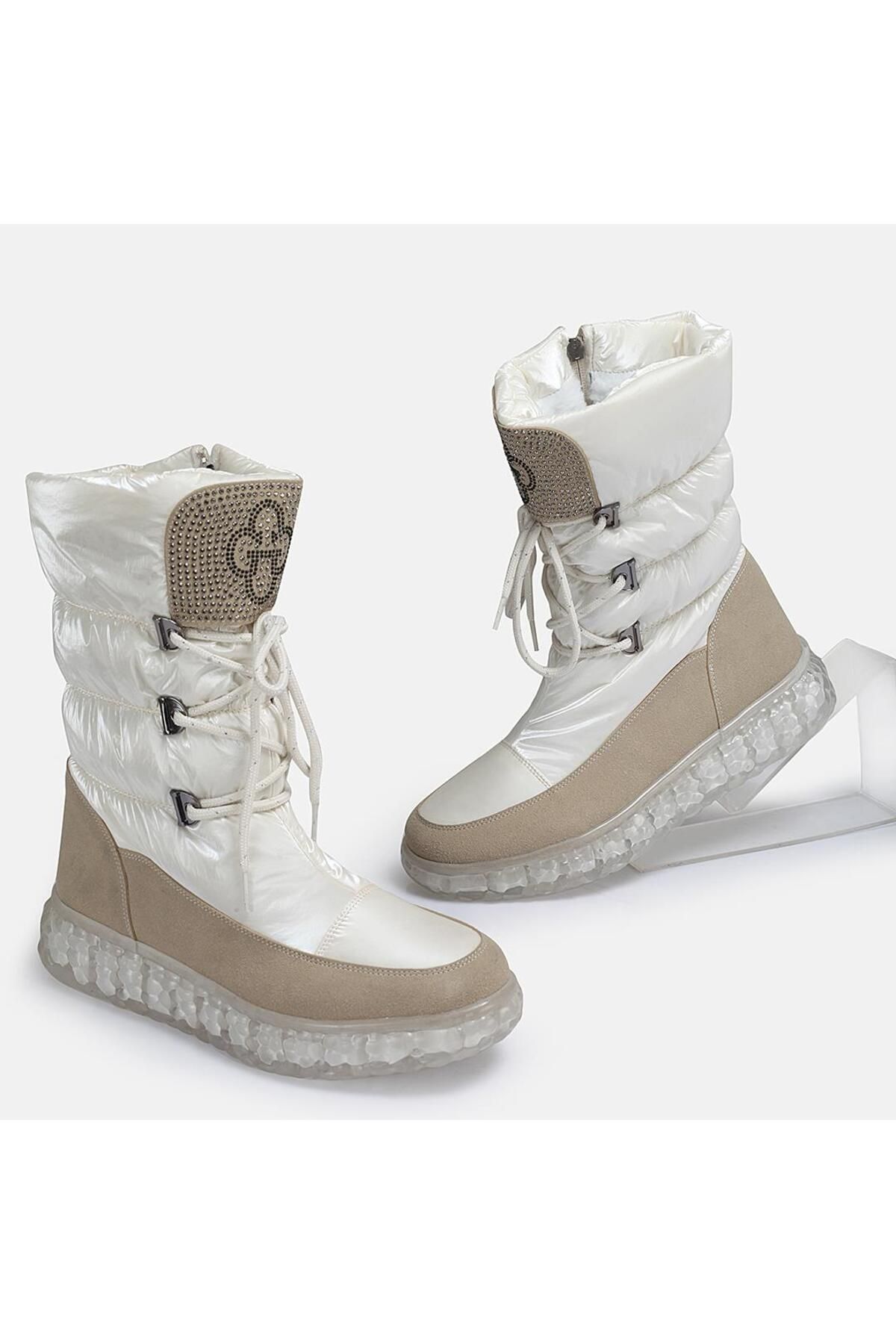 37Numara-Beige Large Size Snow Boots - 42-43-44-45 3