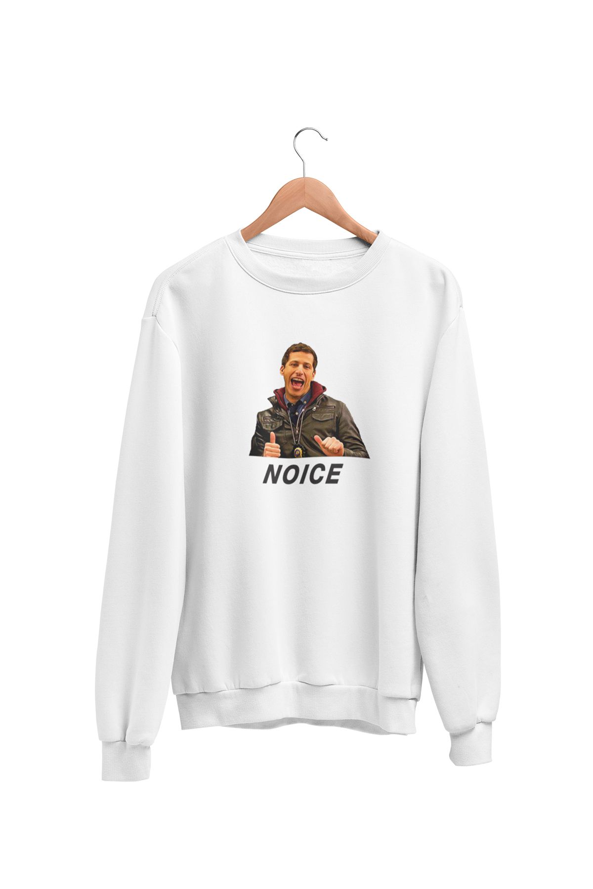 qoeuyl boutique Noice Jake Peralta Baskılı Brooklyn Nine Nine Eğlenceli Unisex Bisiklet Yaka Sweatshirt