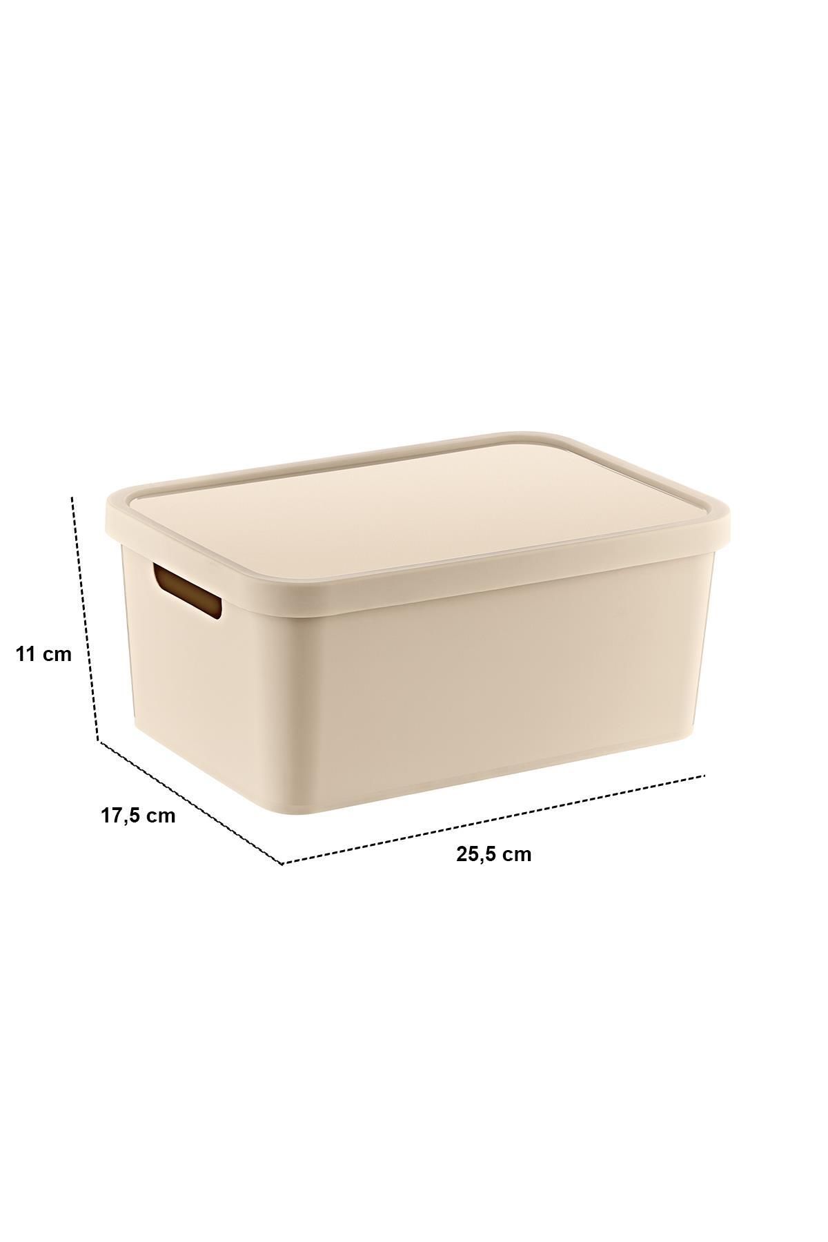 Smartware-Set of 3 Stafi Box with Lid Latte (4,5-12-18 Lt) 5