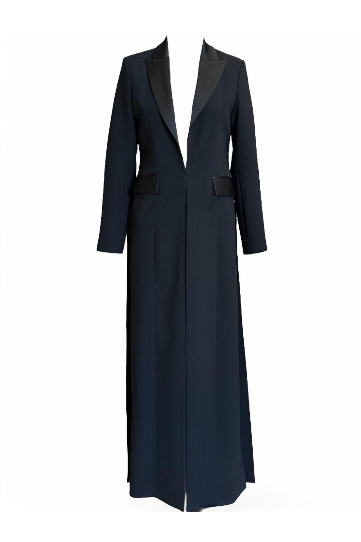 MODA Maxi Blazer/Saten yaka