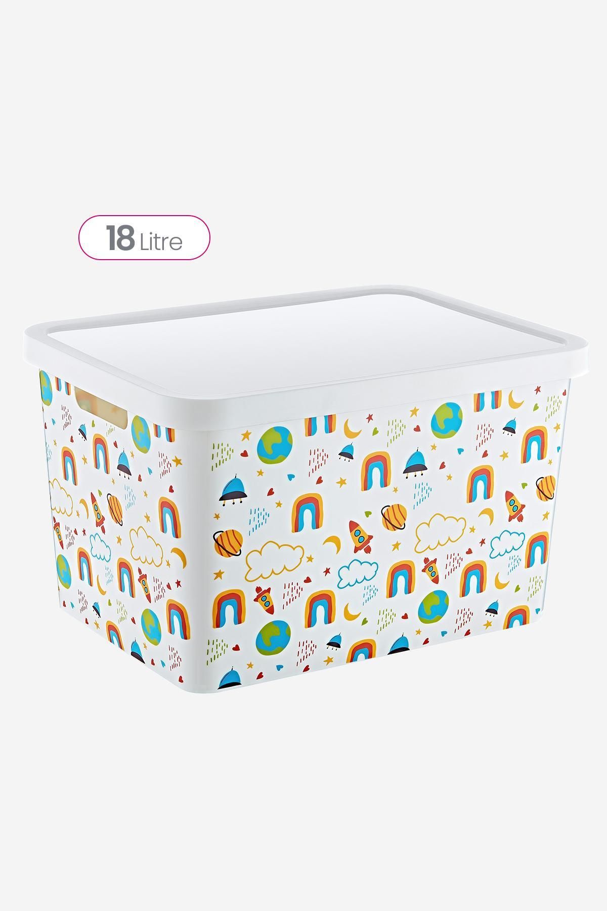 Smartware-Stafi Patterned Multi-Purpose Box with Lid 18 LT 2