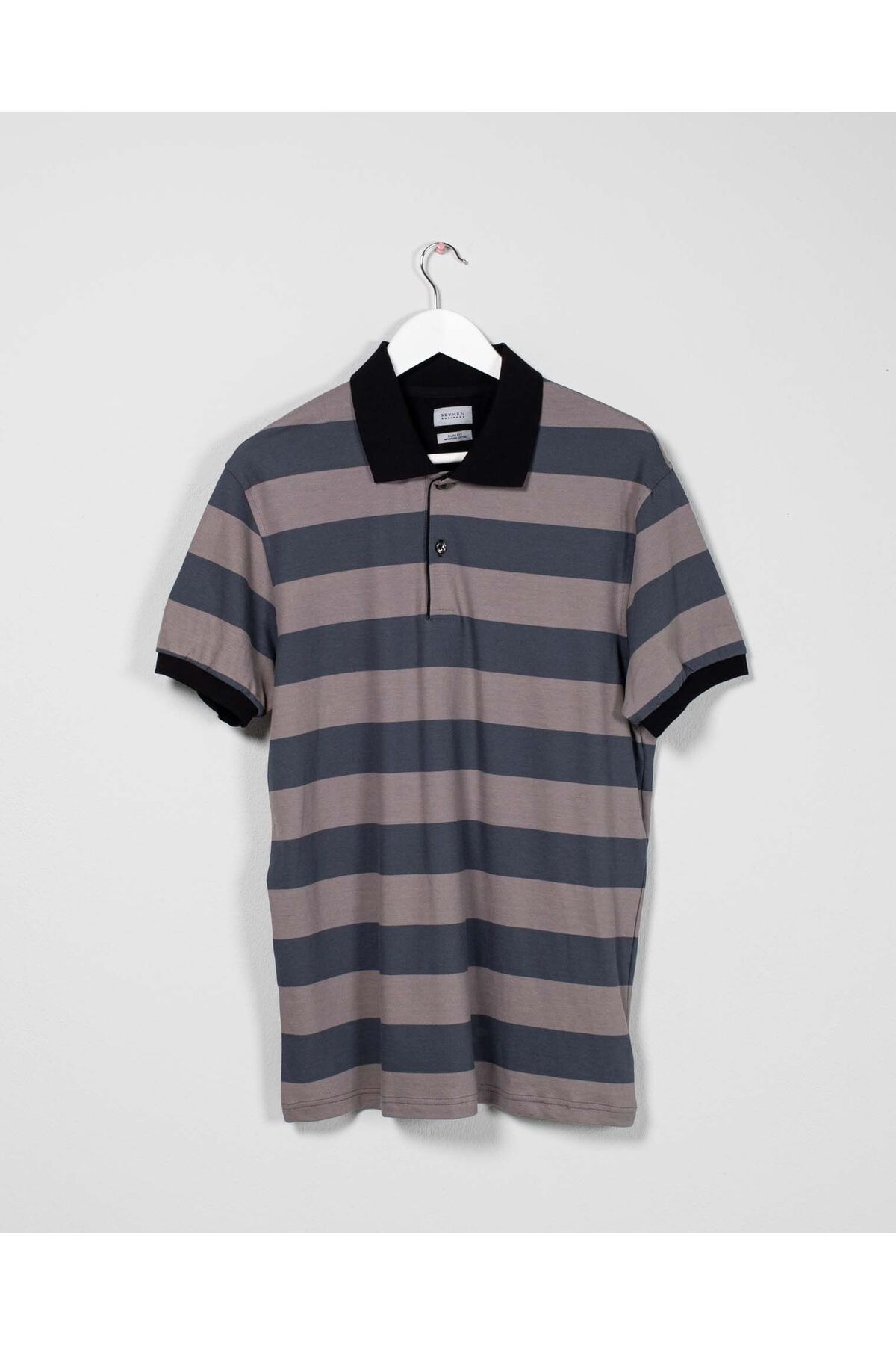 Miniprix-Men's casual striped cotton T-shirt 24KOS47001 2