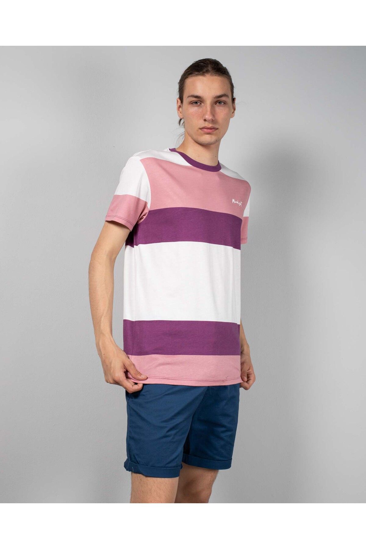 Miniprix-Short sleeve striped cotton T-shirt 24KOS03038 1