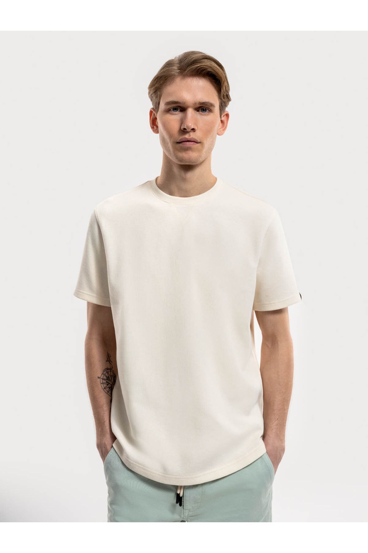 Loft-Men's Regular Fit Ecru T-Shirt Lf 2034875 1