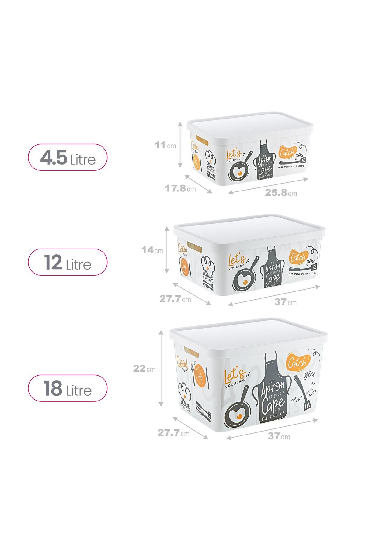 Smartware-Catch You Patterned 3-Piece Box Set - Stafi (4,5-12-18 Lt) 3