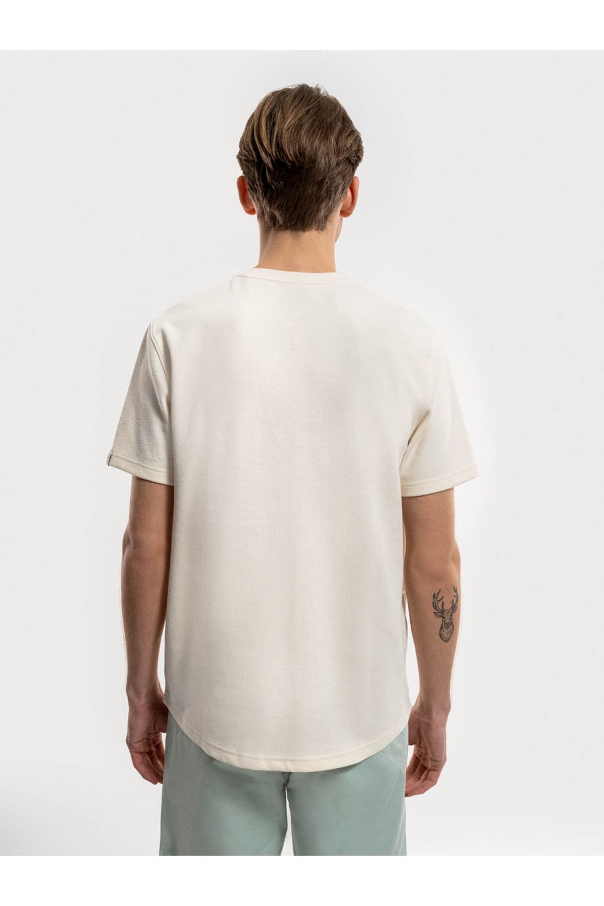 Loft-Men's Regular Fit Ecru T-Shirt Lf 2034875 3