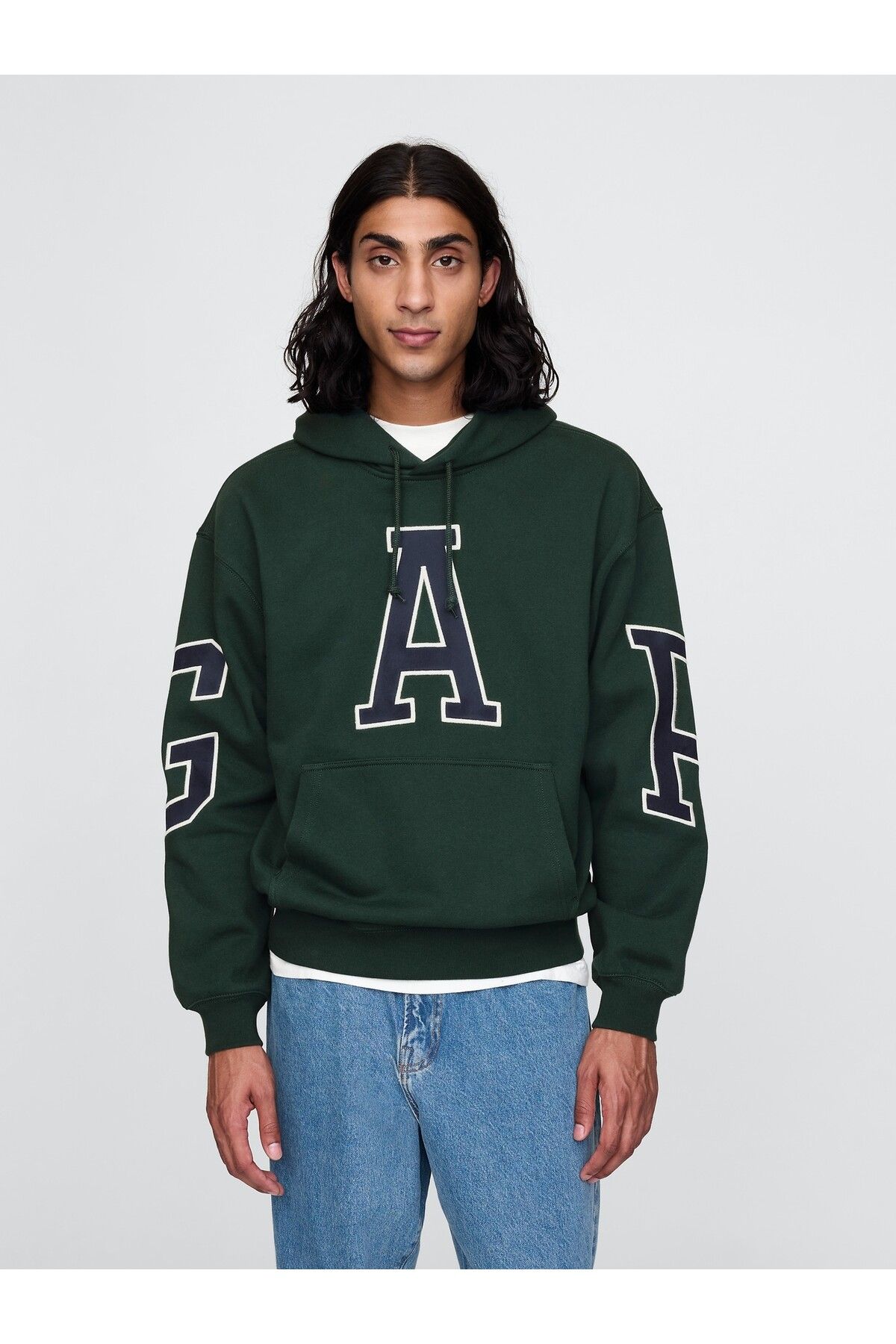 GAP Erkek Koyu Yeşil Gap Logo Heavyweight Sweatshirt