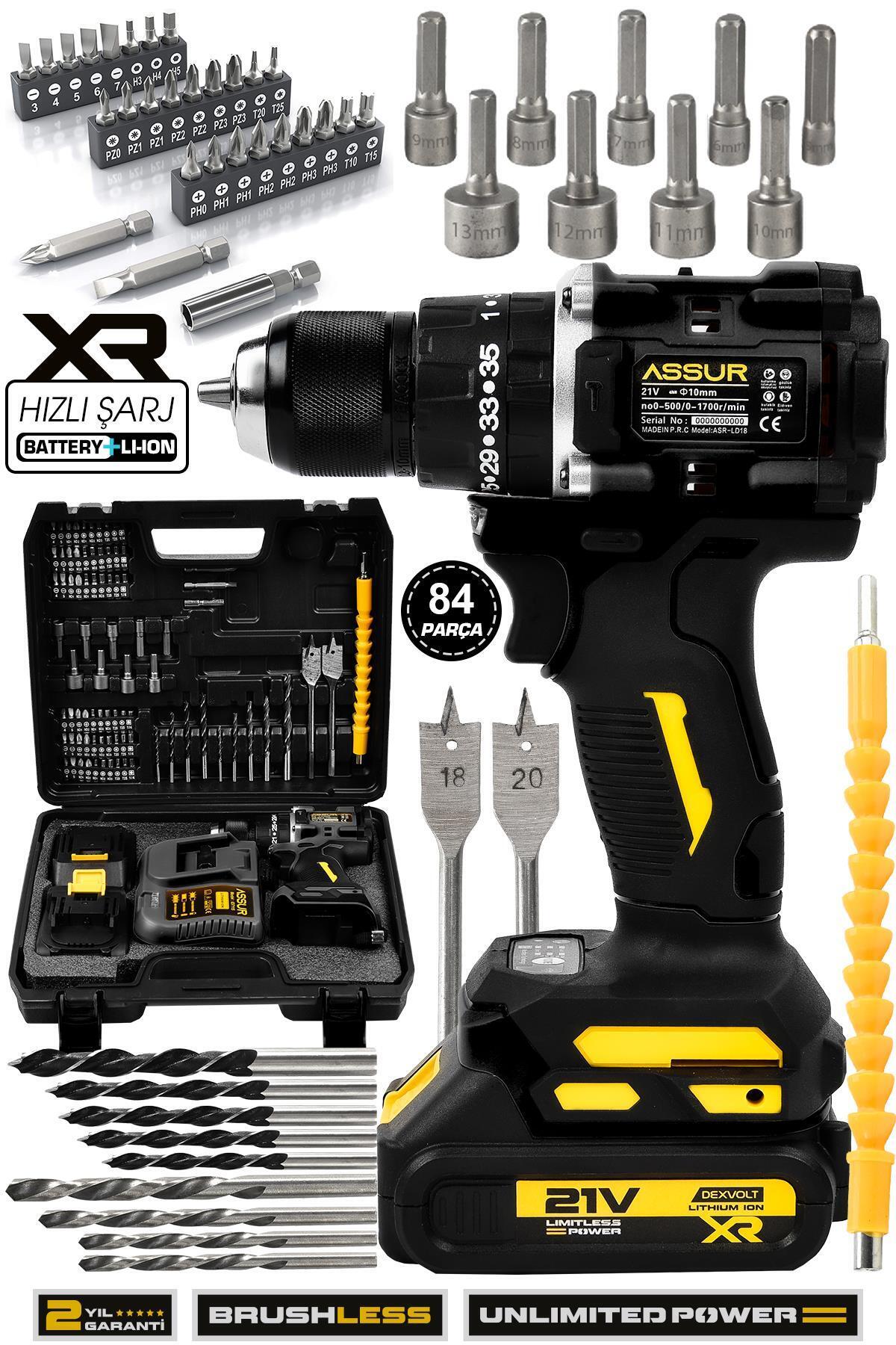 ASSUR 21v Çelik Mandren Kömürsüz Motor Darbeli Şarjlı Matkap Vidalama