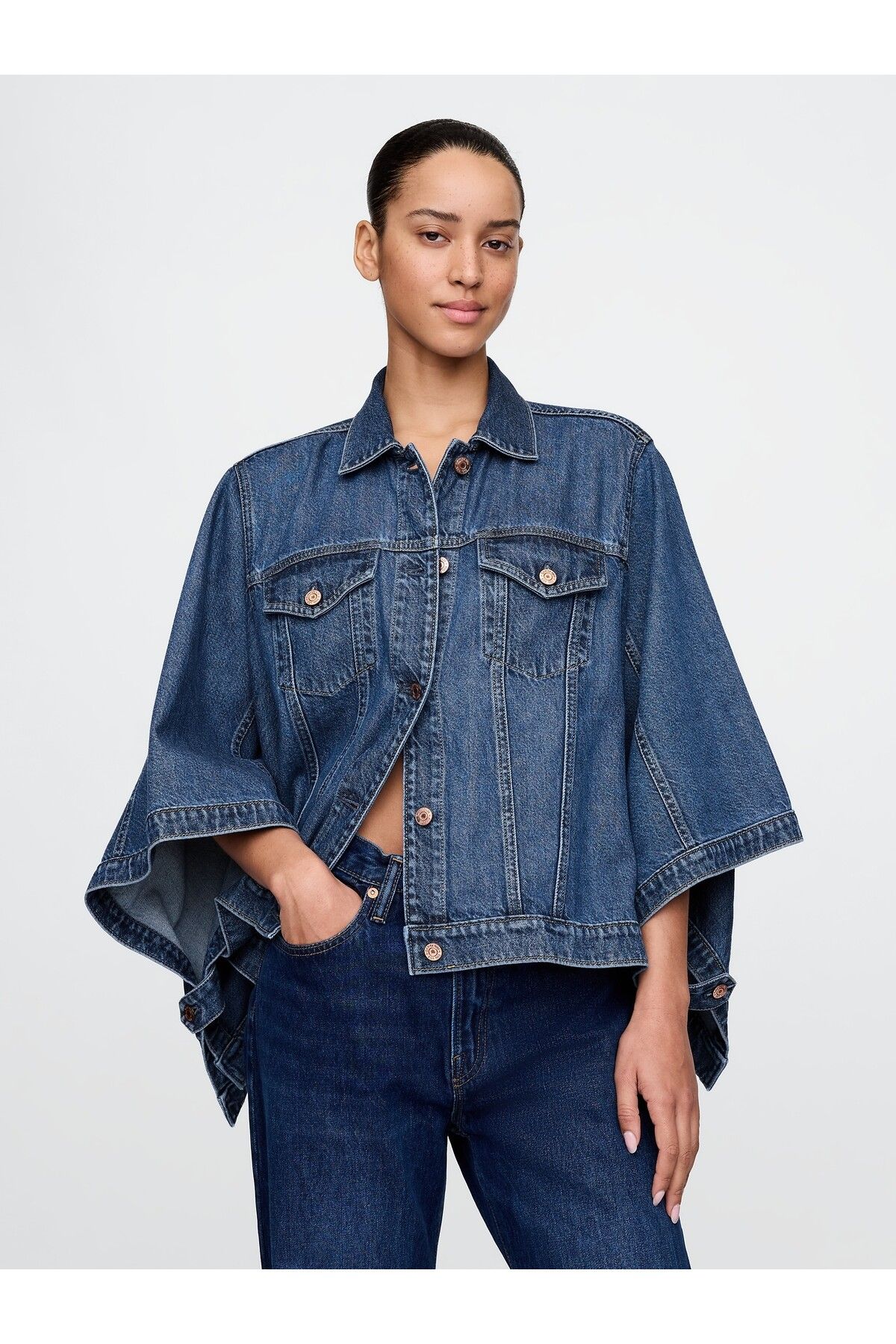 GAP Kadın Mavi UltraSoft Denim Ceket