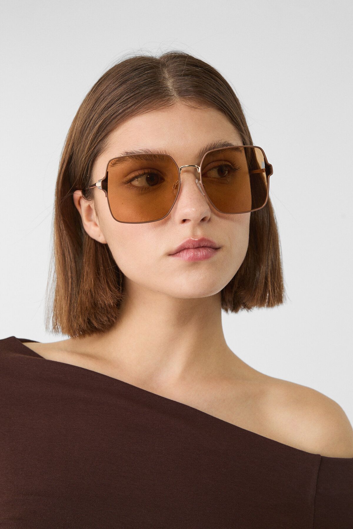 عینک آفتابی با فریم فلزی و لنز شفاف Stradivarius Stradivarius