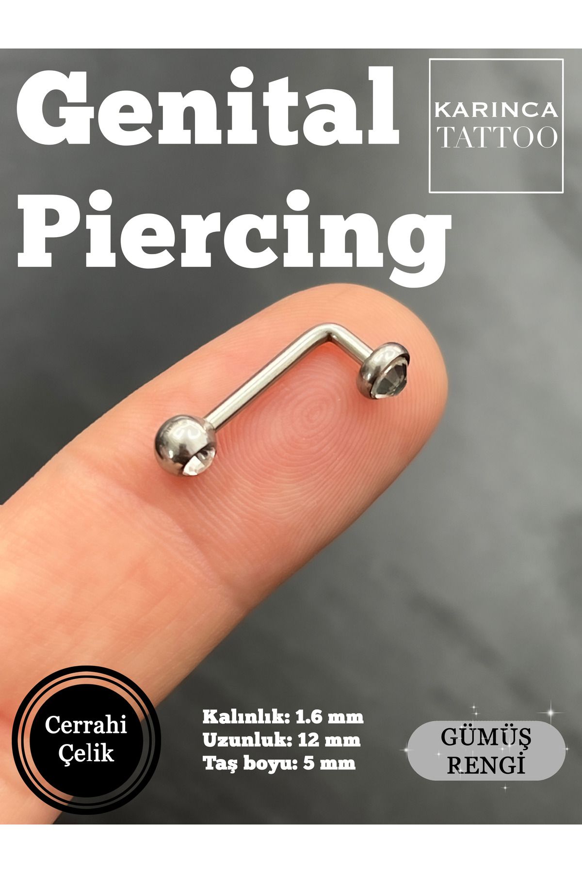 Karınca Piercing-Genital Piercing with Stones (Ant Tattoo) 3