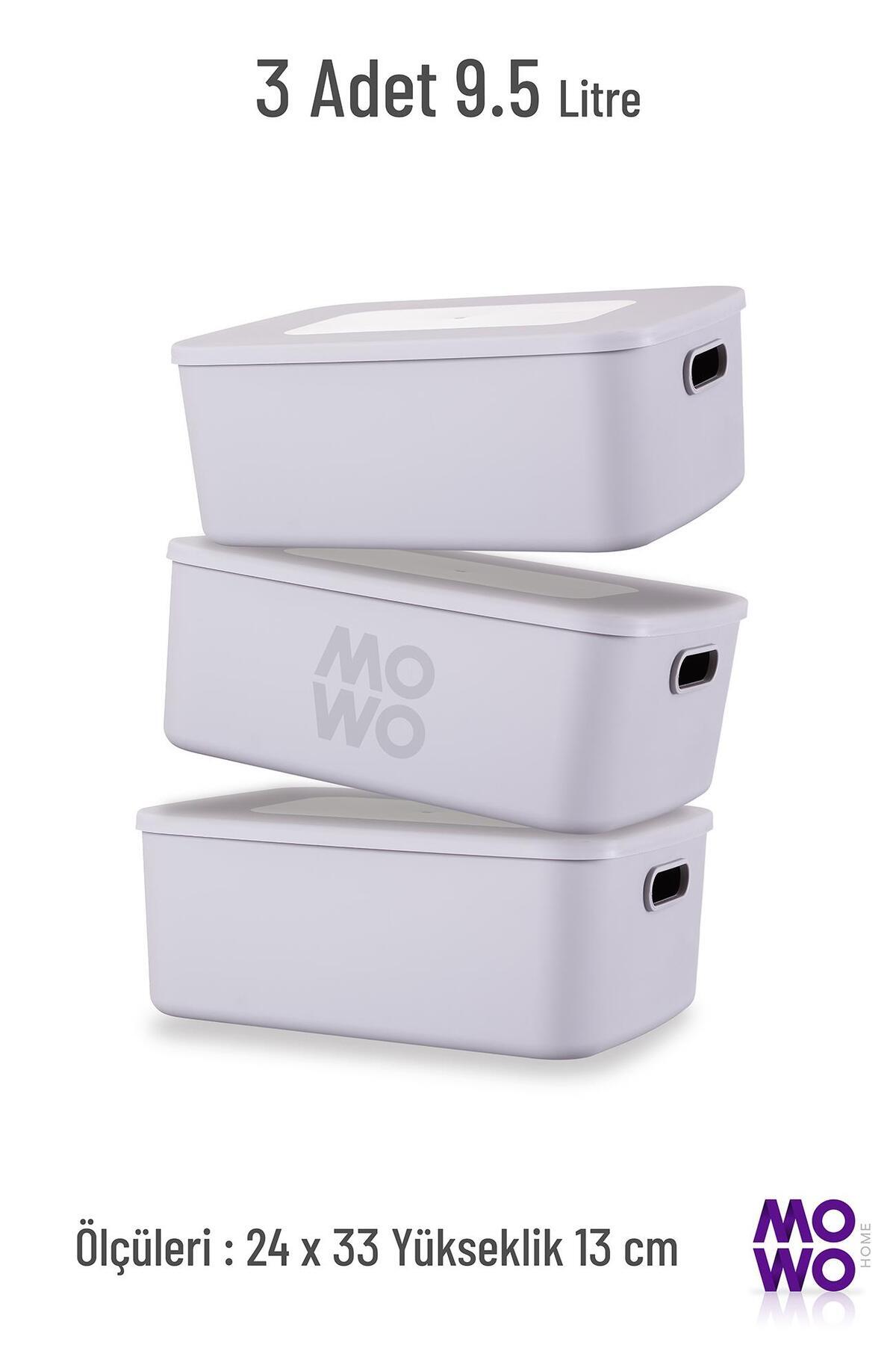 Mowo Home-Retro Box 9-Piece Gray Multi-Purpose Organizer Storage Box with Lid, Organizer, Storage 3