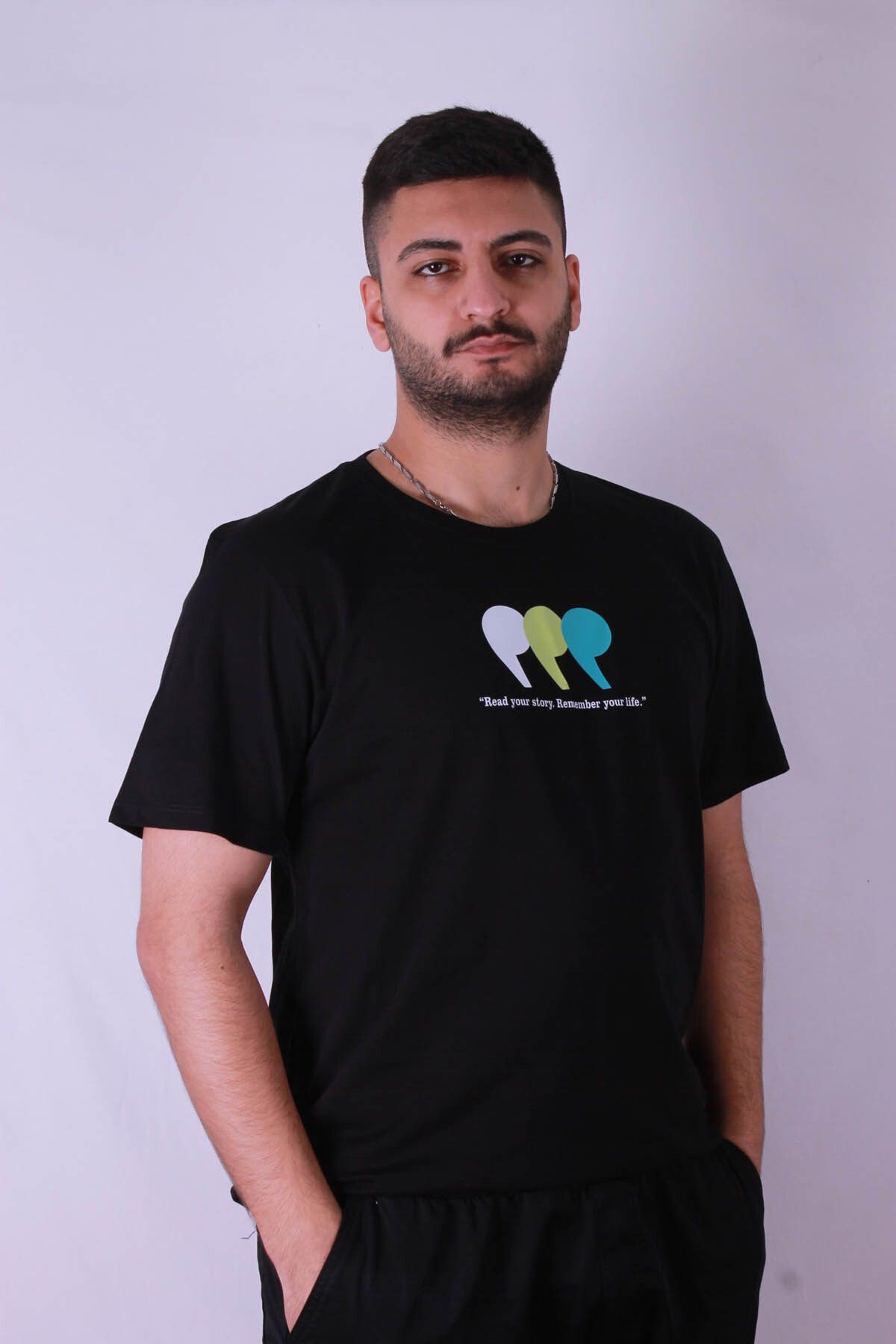 trender-Μαύρο ανδρικό μπλουζάκι - Comma Printed, Tr-02 2