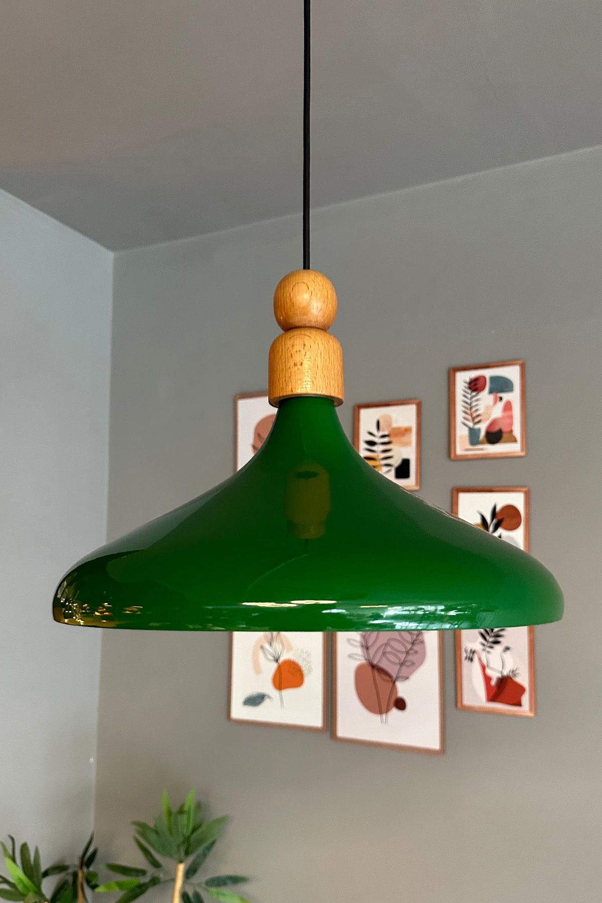 Bamyum-Champion 35 cm Hängelampe Metall E27 Grün 3