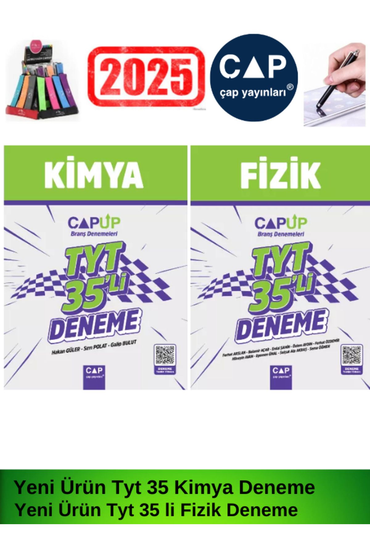 Çap Yayınları Çap Up 2025 Tyt Kimya35-Fizik35 li Branş Deneme Seti+Kalem+Lastikli Kalemlik