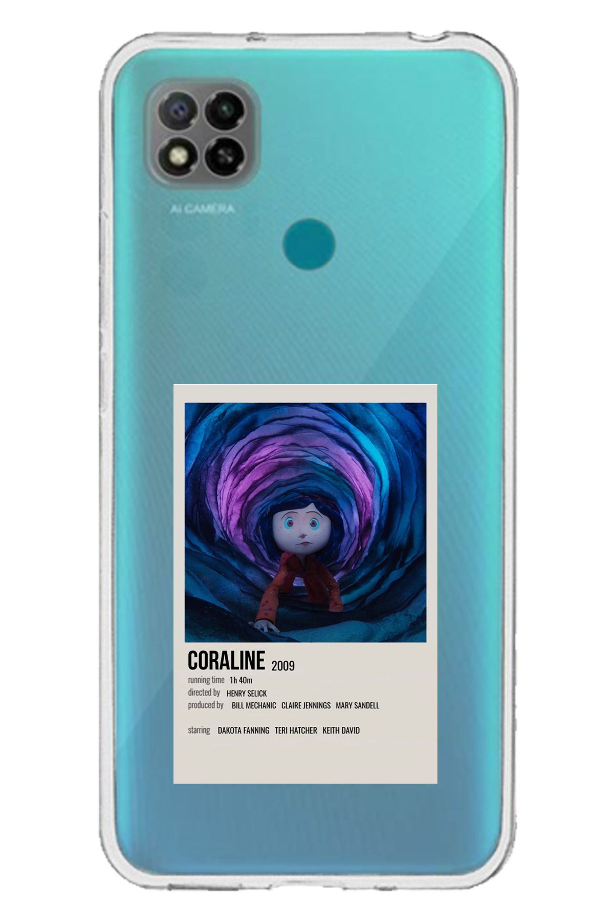 TechTree Redmi 9C / 10A Uyumlu Coraline - Koralin ve Gizli Dünya Tasarımlı Şeffaf Silikon Kılıf