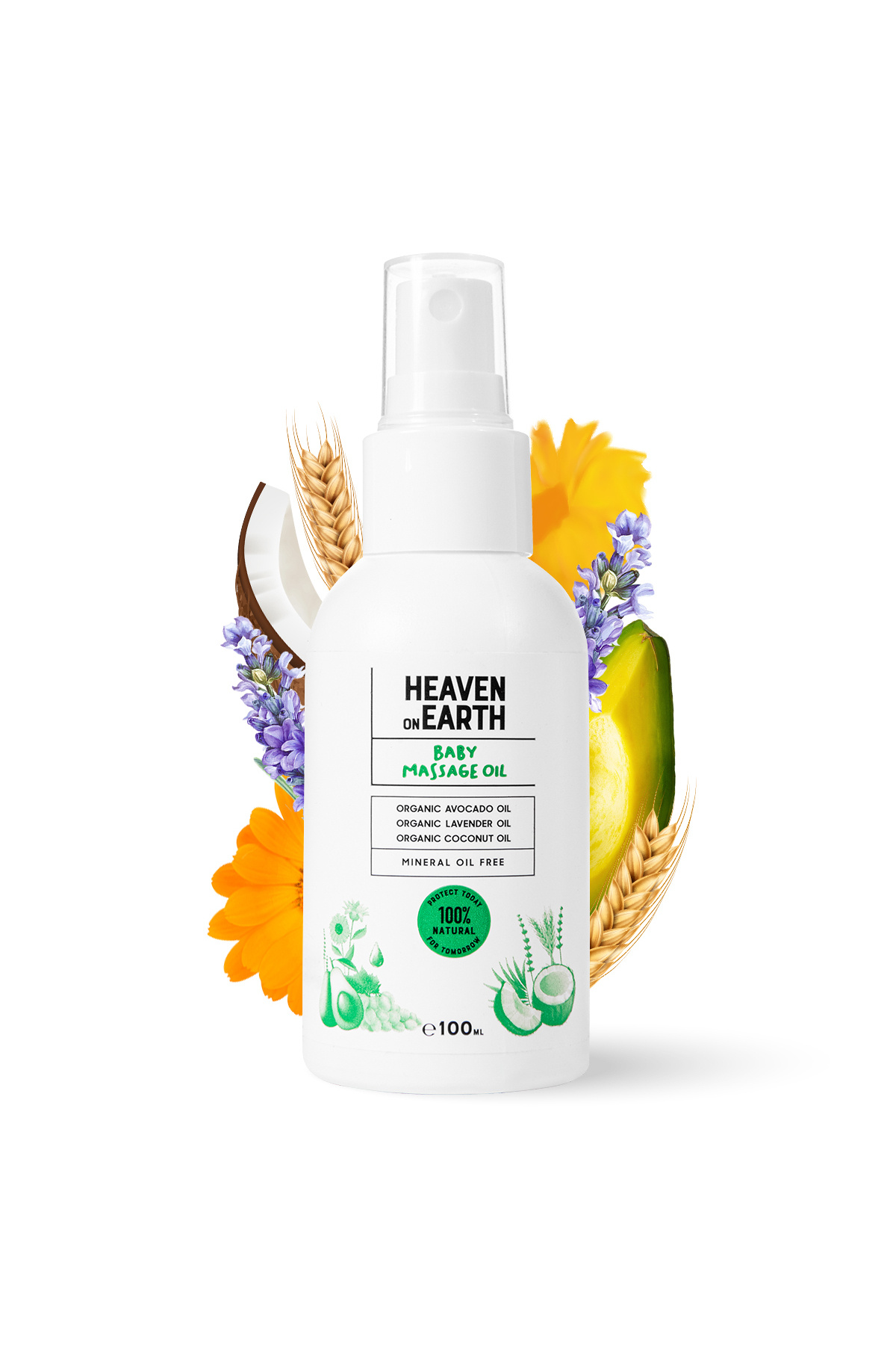 Heaven on Earth Pişik Kremi, Bebek Masaj Yağı, Köpük Şampuanı %100 Doğal Organik Vegan Içerikli Hoşgeldin Bebek Seti fotoğrafı 2 (önizleme)