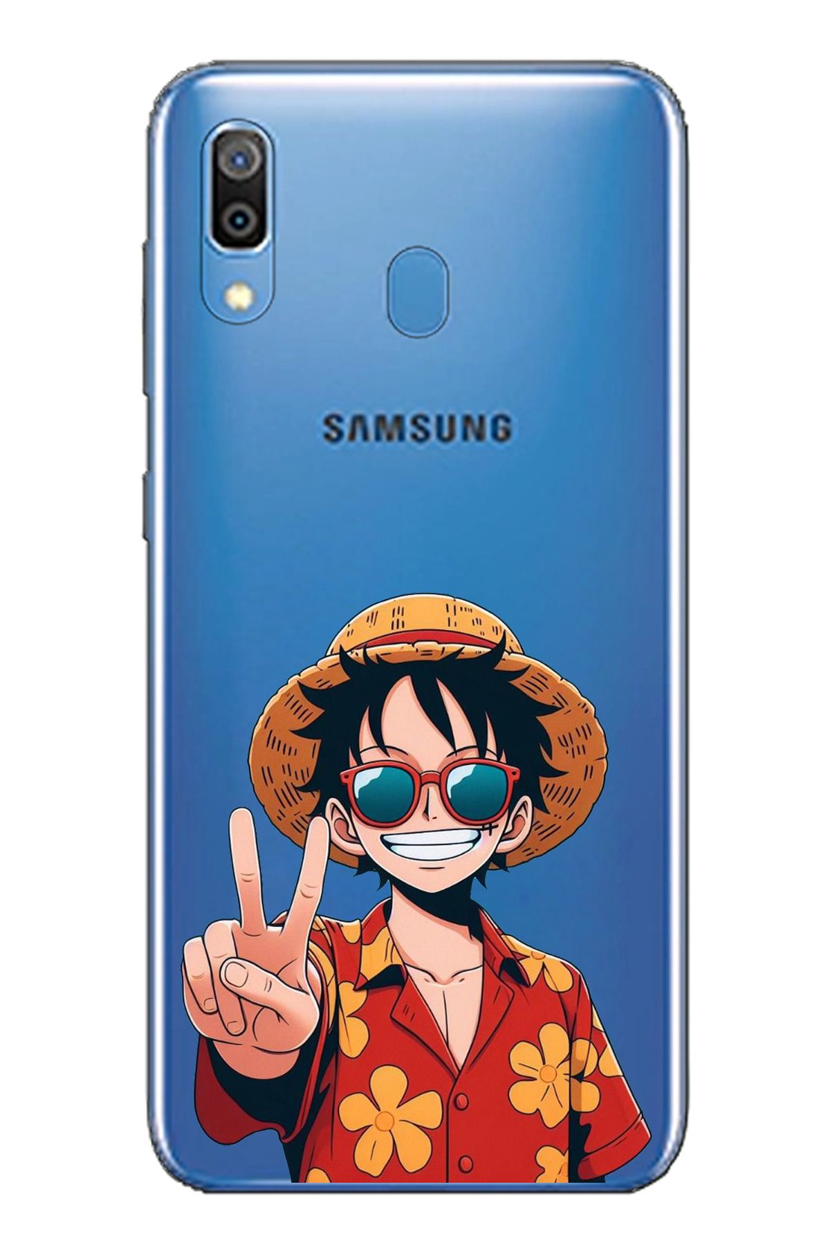 TechTree SAMSUNG Galaxy A20 / A30 Uyumlu Monkey D. Luffy Tasarımlı Şeffaf Silikon Kılıf