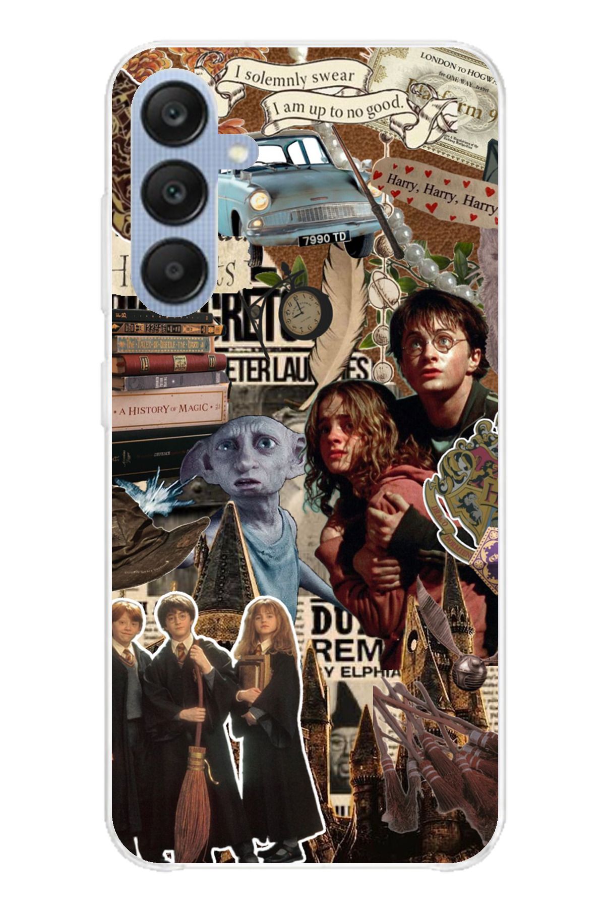 TechTree SAMSUNG Galaxy A25 Uyumlu Harry Potter Çıkartmalı Tasarımlı Şeffaf Silikon Kılıf