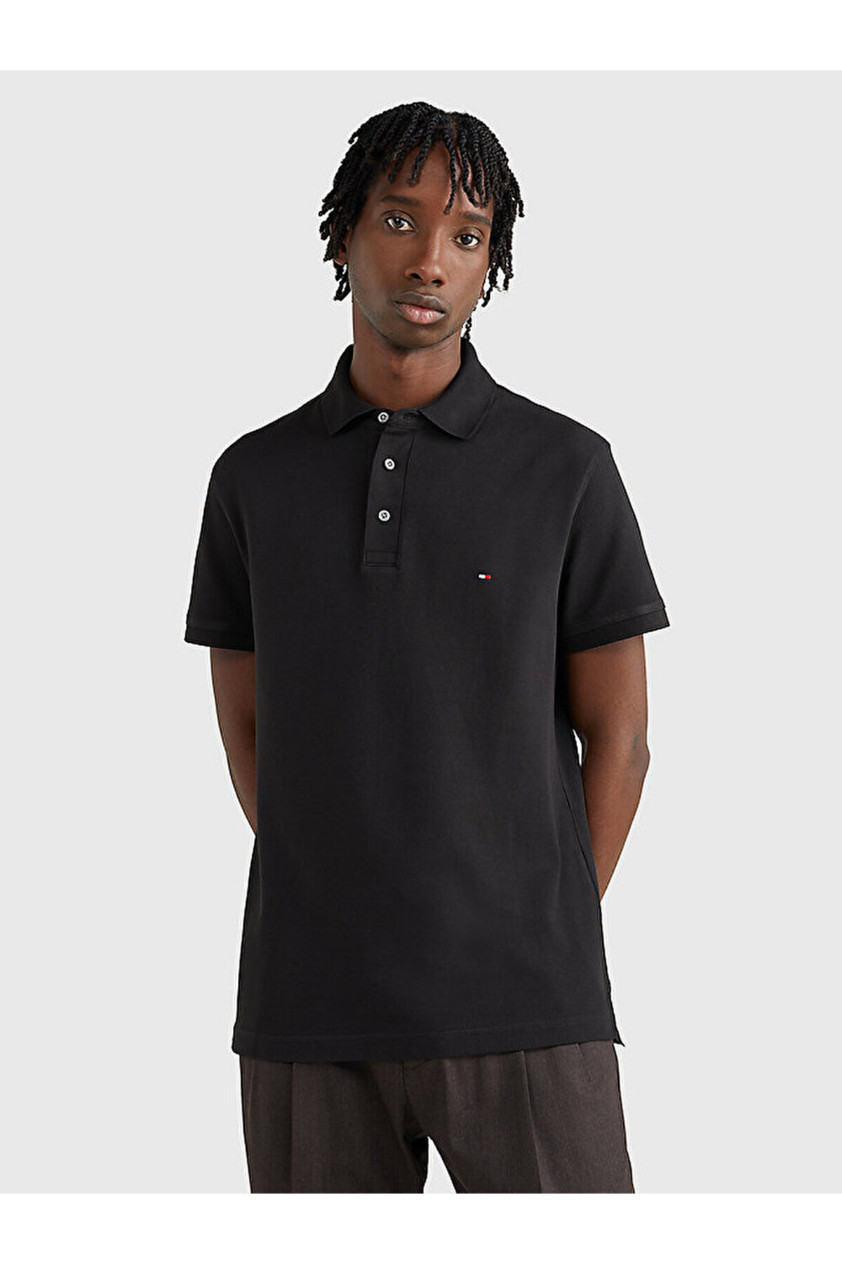 تامی هیلفیگر تی شرت یقه دار اسلیم مردانه مدل Core 1985