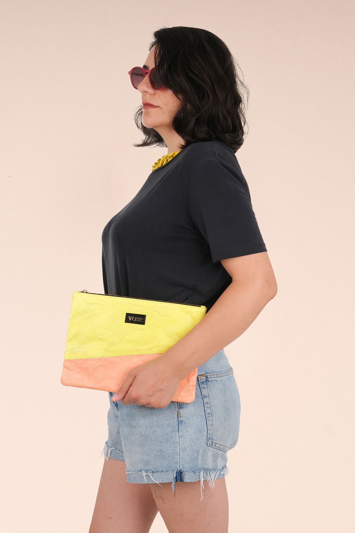 Vose-Eco-Friendly and Durable Clutch Bag Yellow Salmon 2