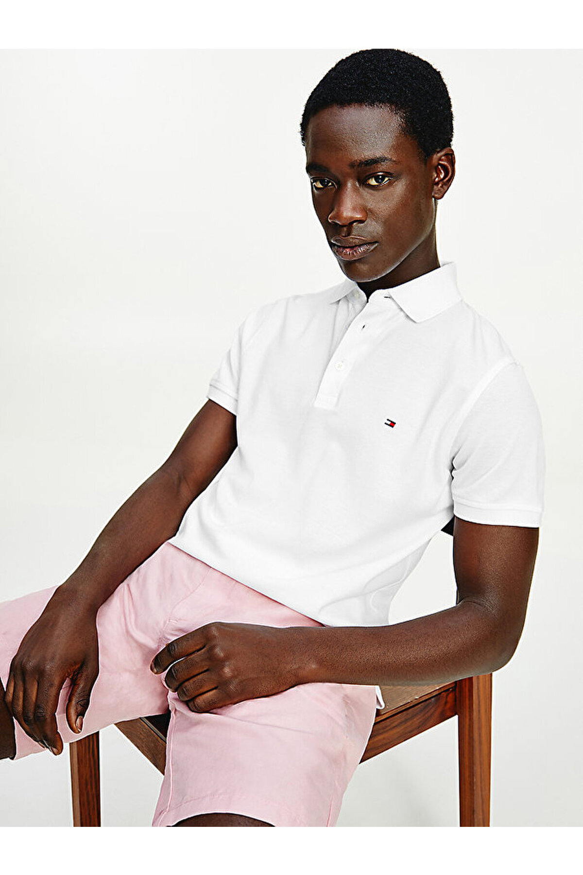 تامی هیلفیگر تی شرت یقه دار باریک core مدل 1985