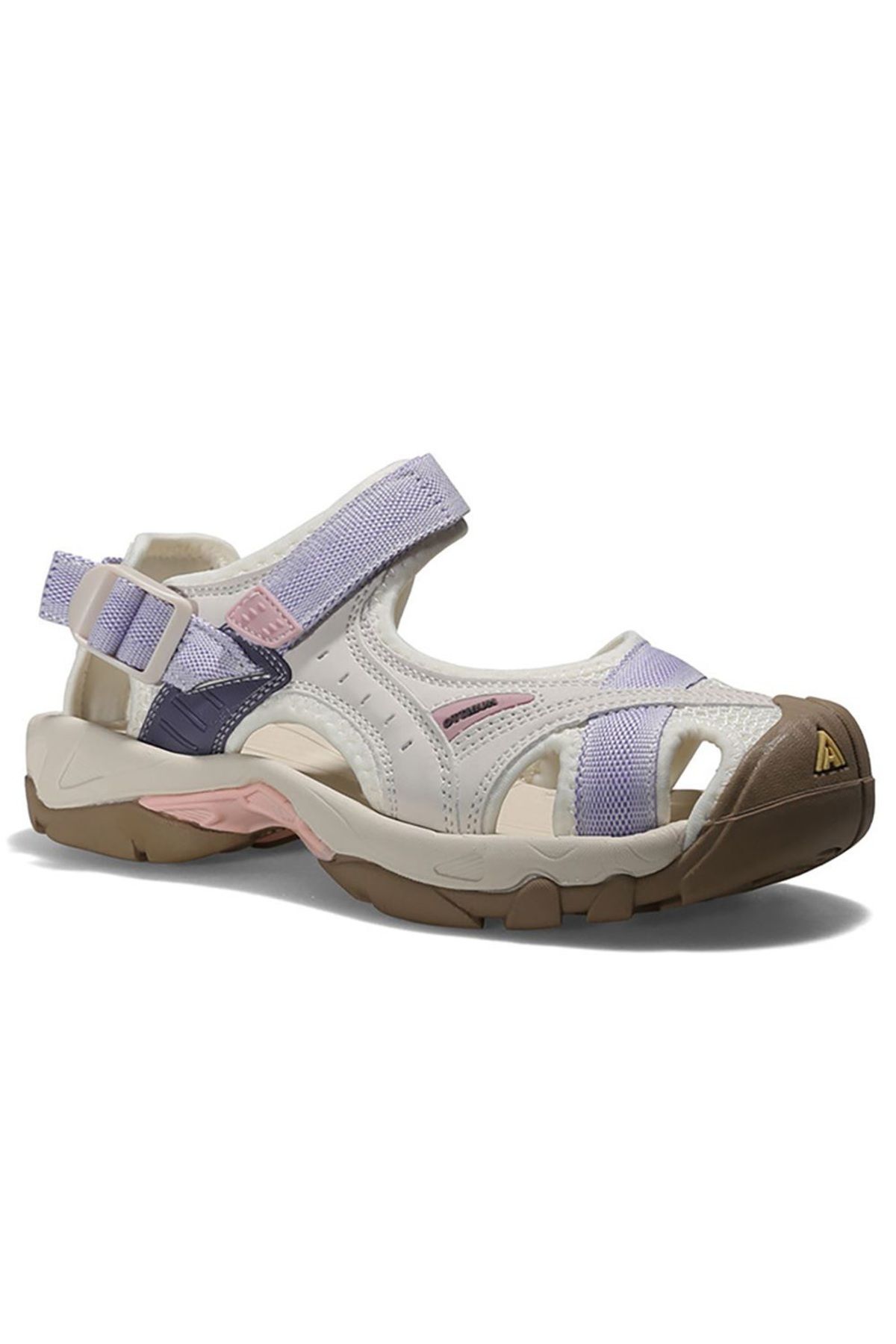 HUMTTO Burnu Kapalı Cırtlı Bej Lila Kadın Outdoor Trekking Plaj Spor Sandalet