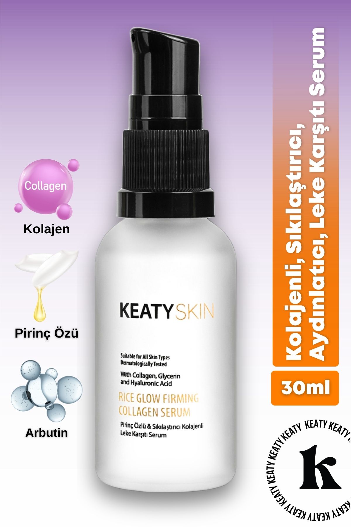 KEATY Pirinç Özlü Kolajenli Sıkılaştırıcı Leke Karşıtı Serum | 30ml