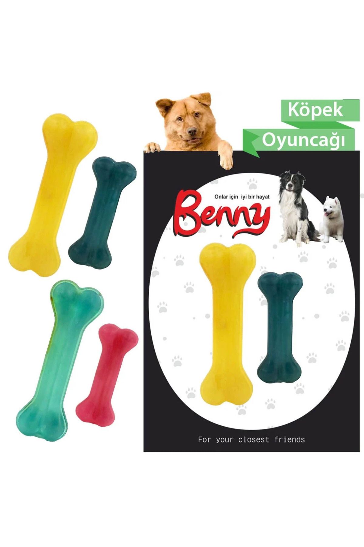 TREND Benny Köpek Oyuncağı İkili Kemik 14 x 4.5 cm ve 3 x 9 cm İki Adet