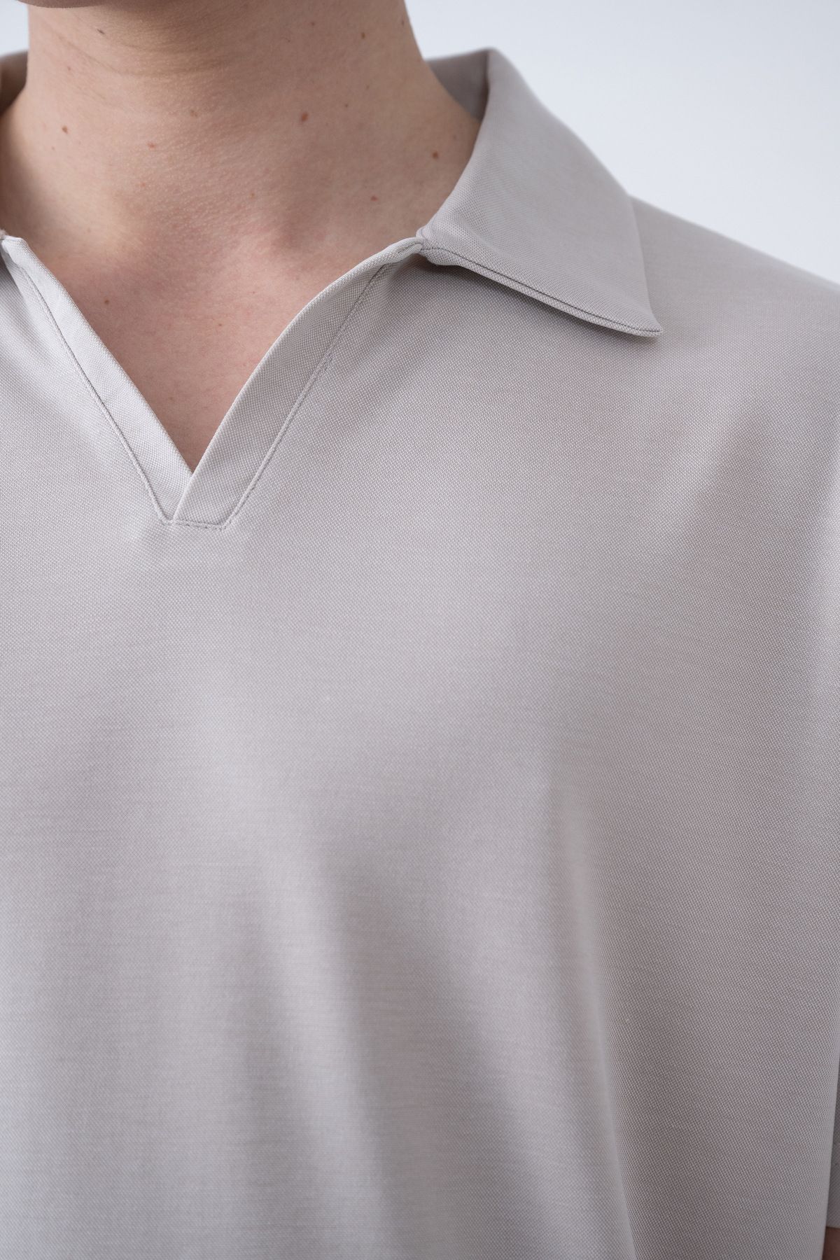 İLKCET MODA-Tricou oversize pentru bărbați cu decolteu în V 2
