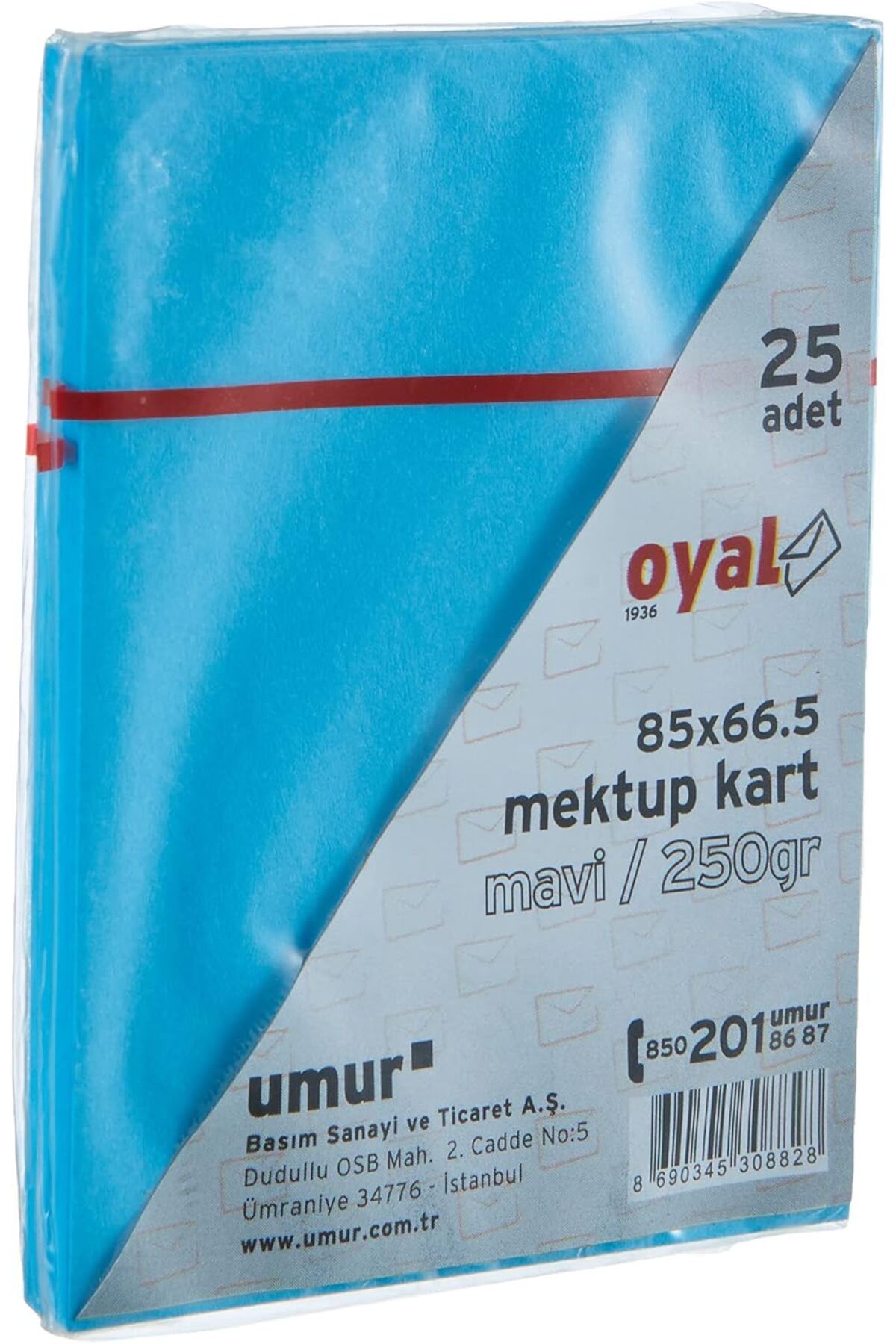 STOREMAX lbstorex Mektup Kartı, 665 x 85 mm, 250 gr, 25'li, Mavi Newdsng 1116818