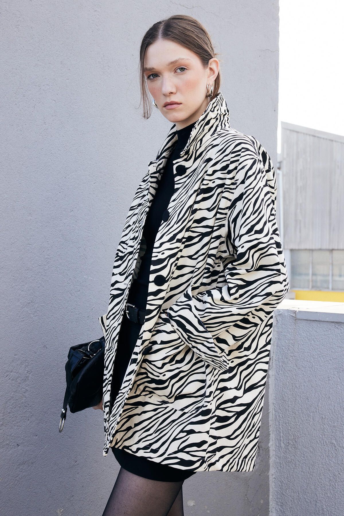 Touché Privé-Zebra Patterned Gabardin Jacket 1